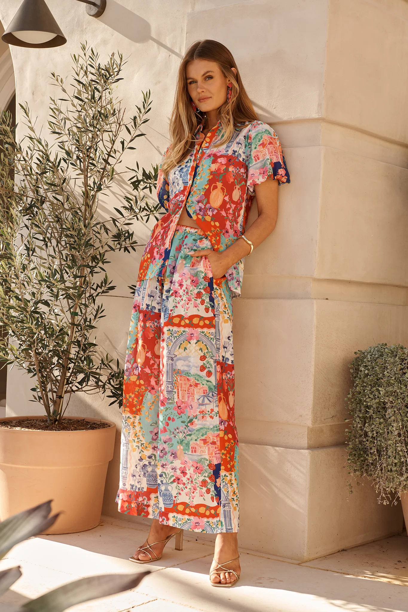 Romeo Pant in Multi Resort Linen Blend - Image 5
