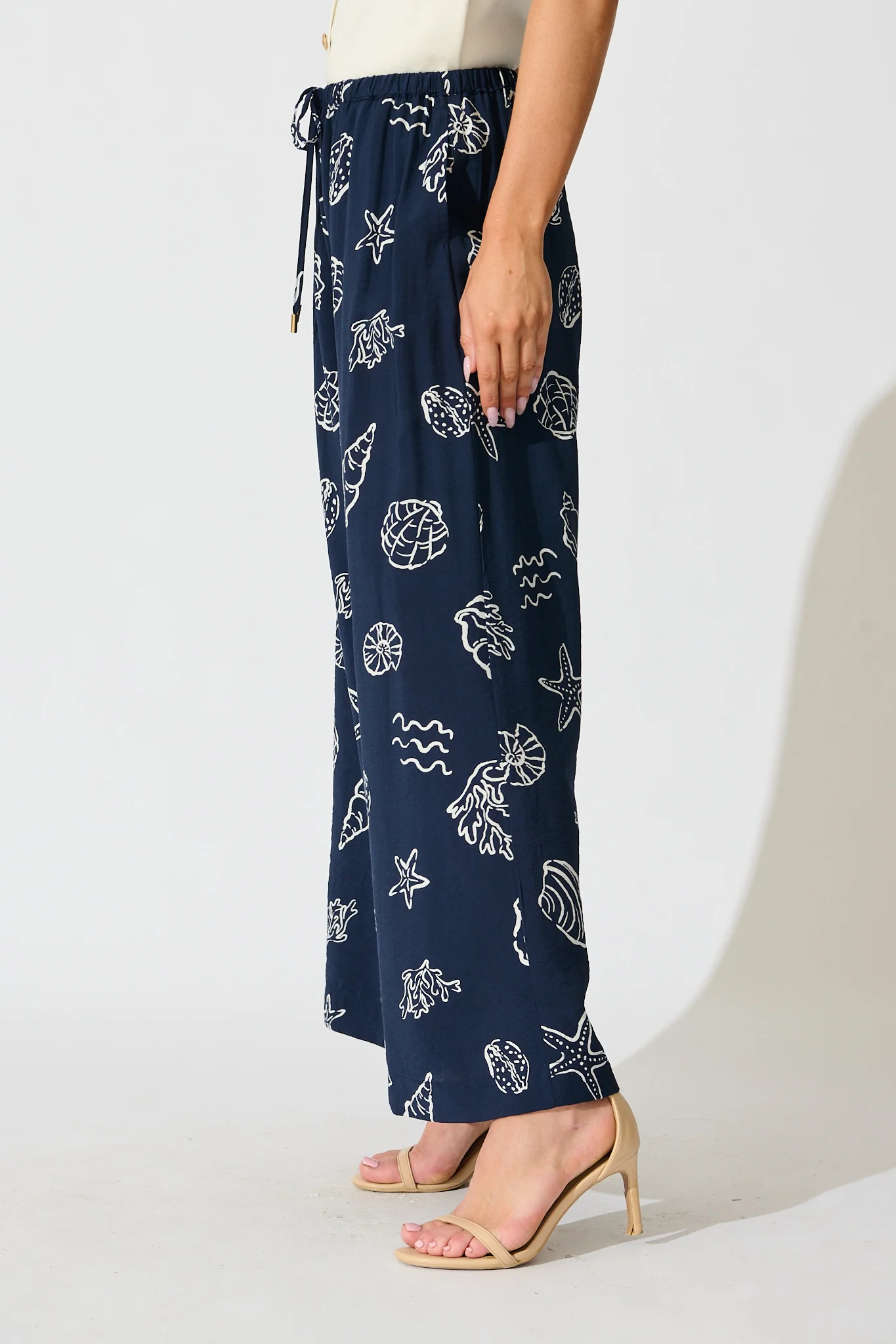 Romeo Pant in Navy with White Shell Print - Image 2