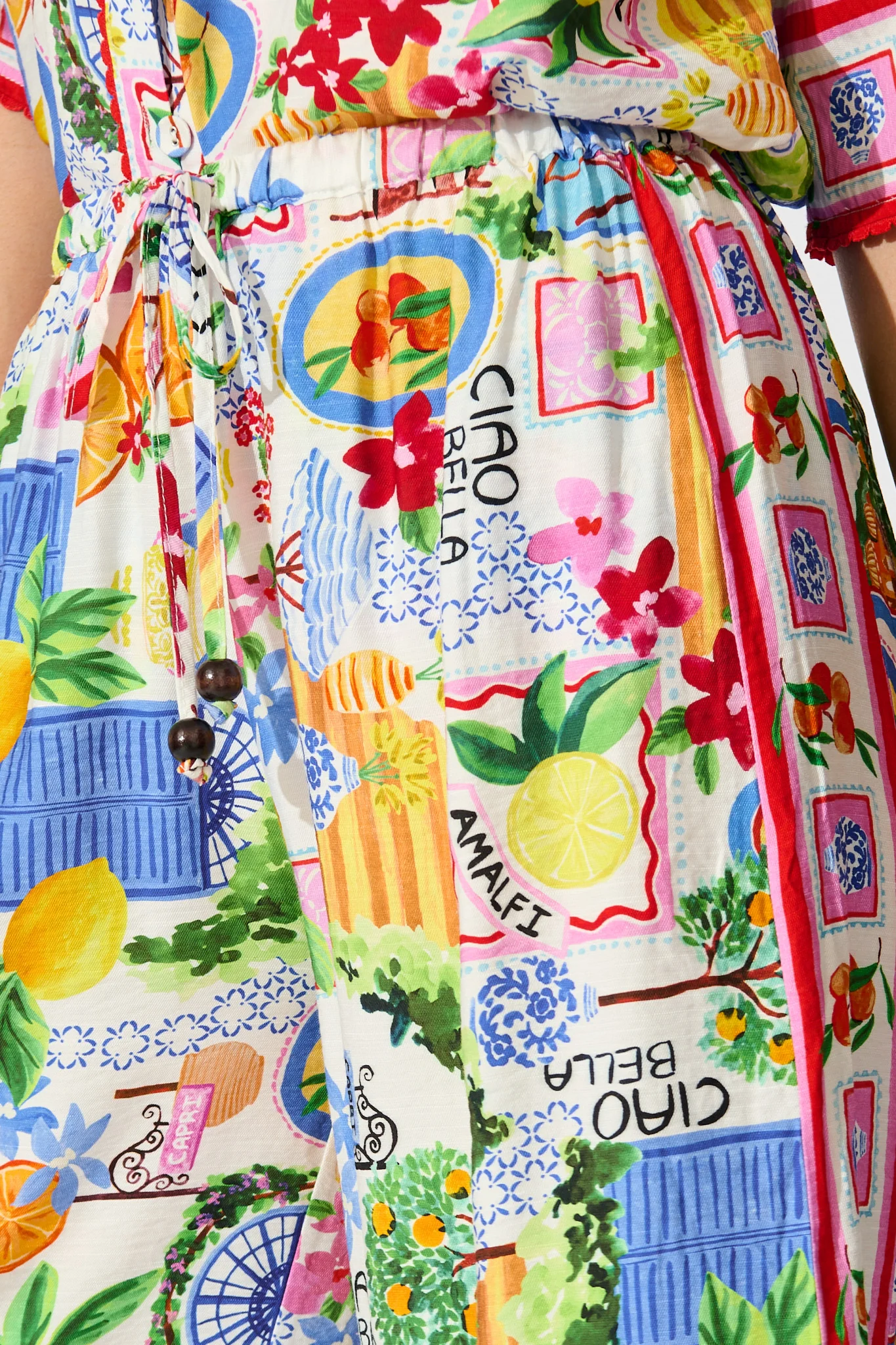 Romeo Pant in White With Multi Print - Image 7
