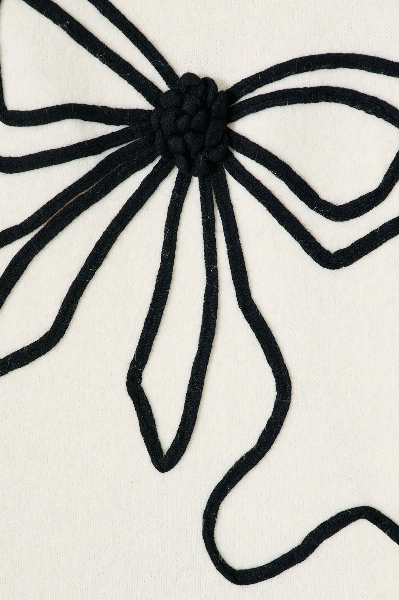 Rosa Knit in Cream with Black Bow Cotton Blend - Image 6
