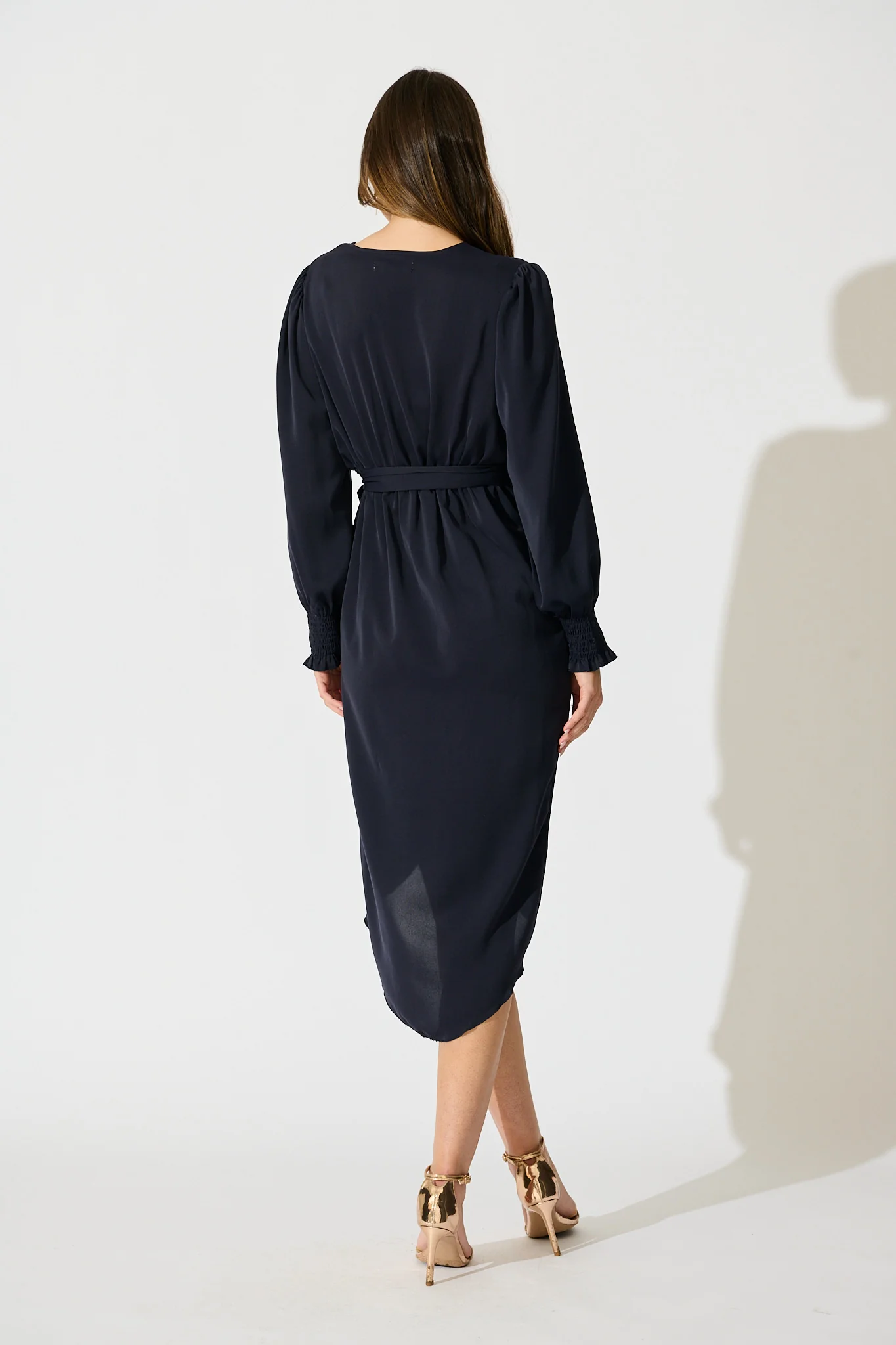 Rosemarie Midi Dress in Navy - Image 4