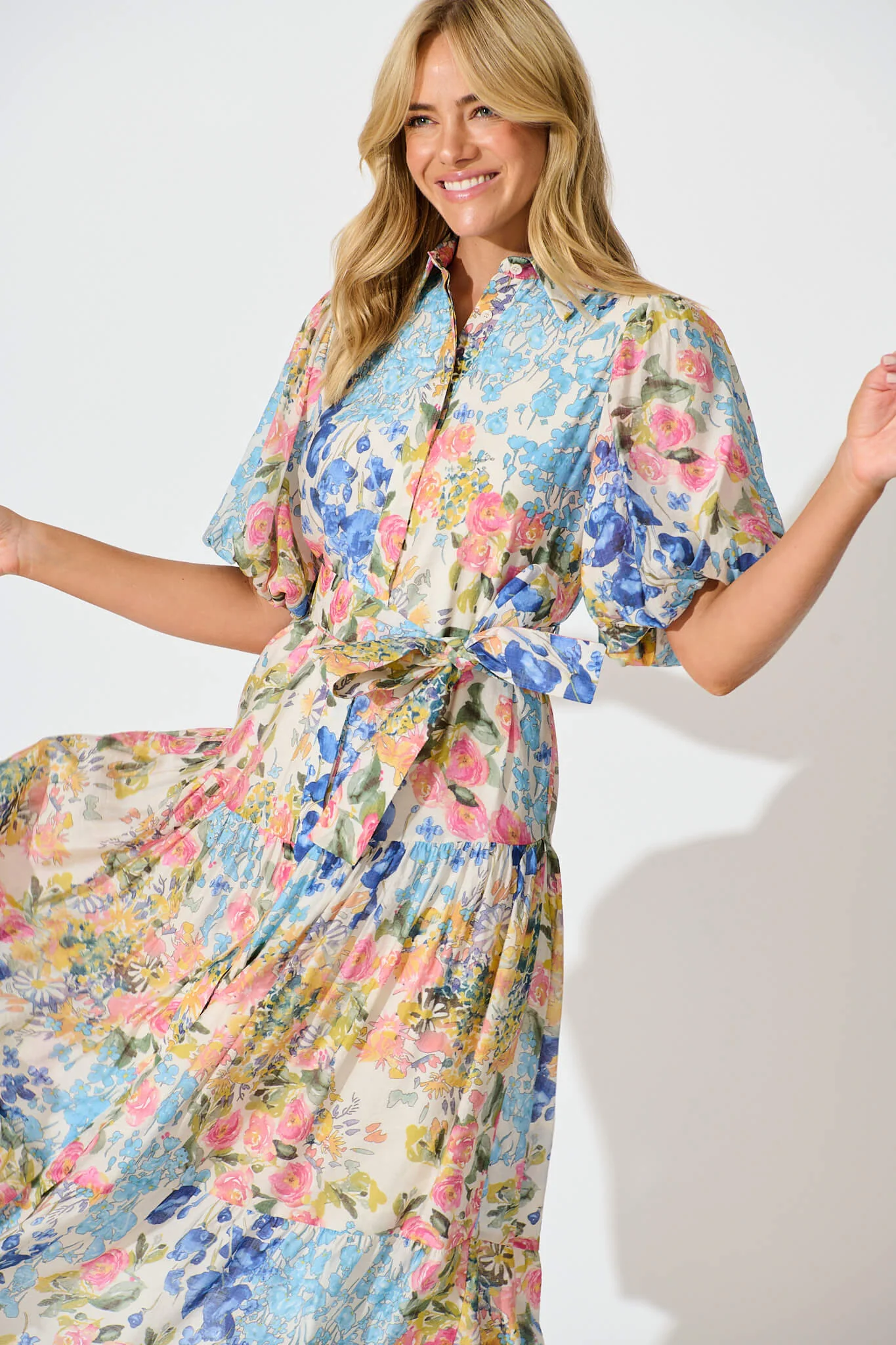Rosina Maxi Shirt Dress in Vintage Floral Print - Image 2