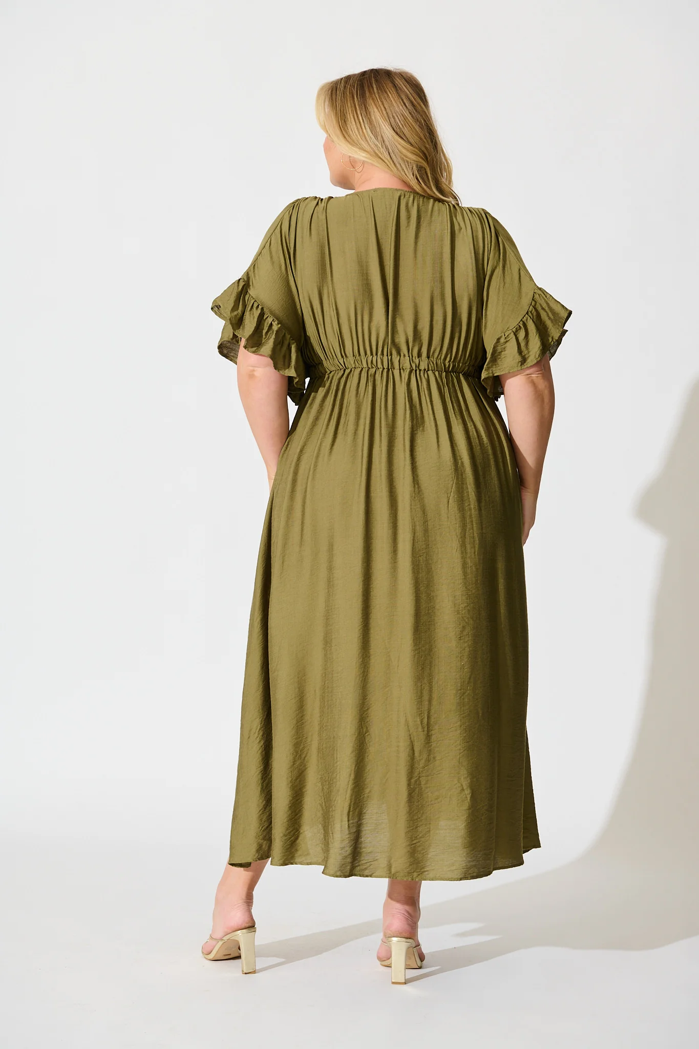 Rue Maxi Dress In Khaki - Image 9