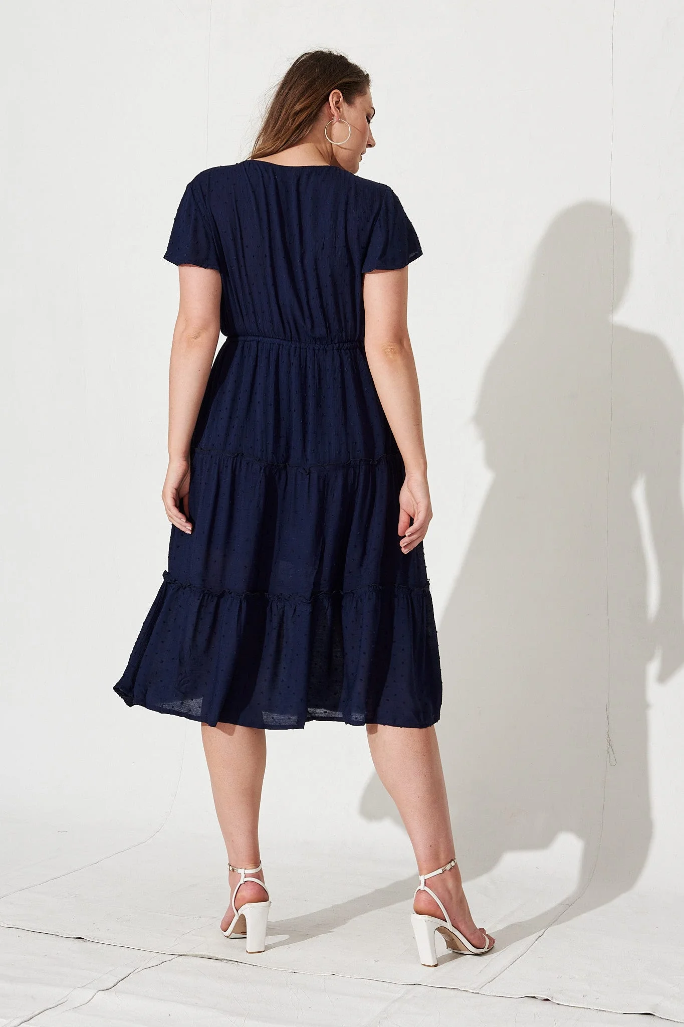 Sangria Dress in Navy Swiss Dot - Image 10