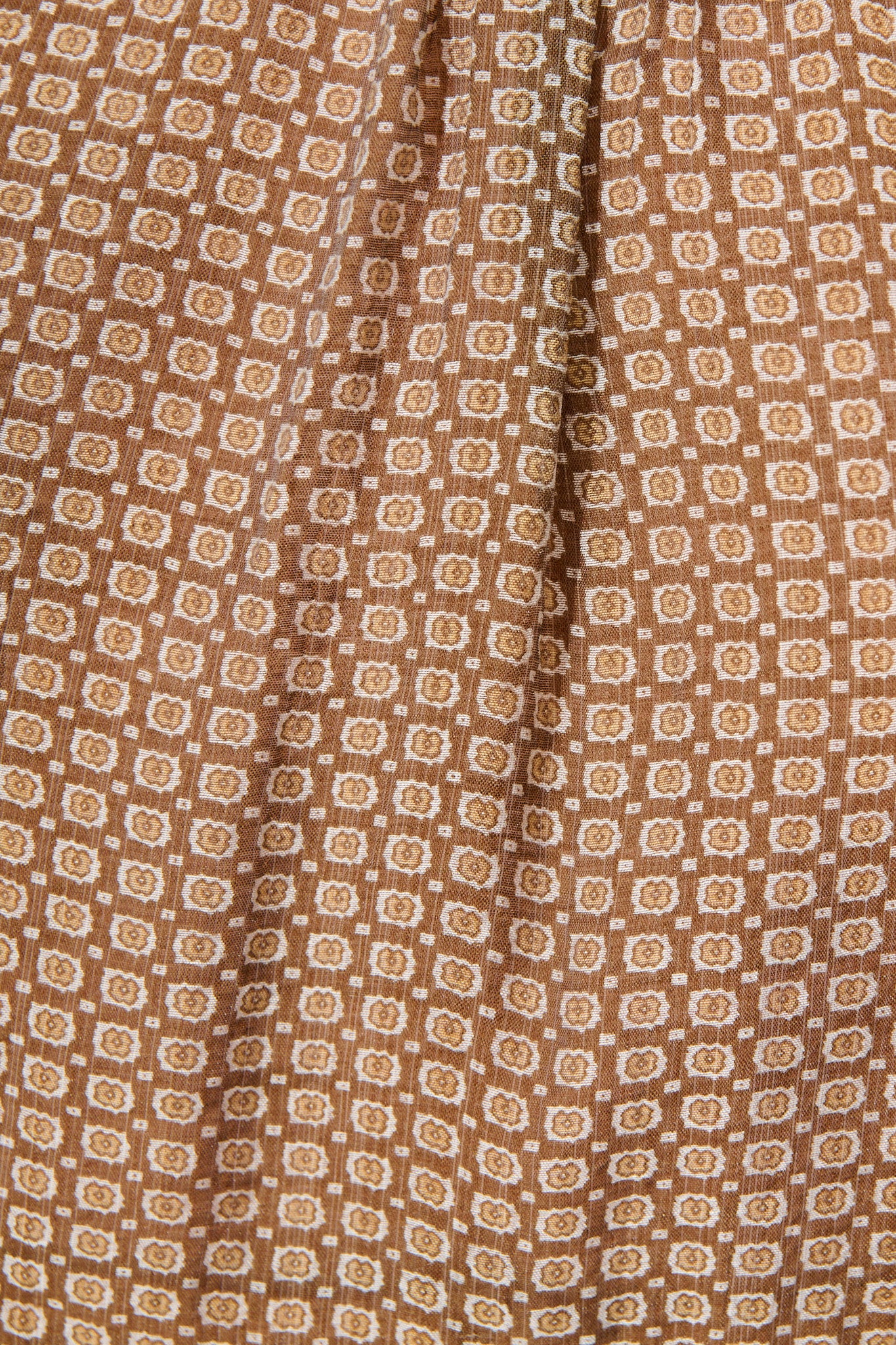 Santiago Smock Top in Brown Tile Print - Image 6