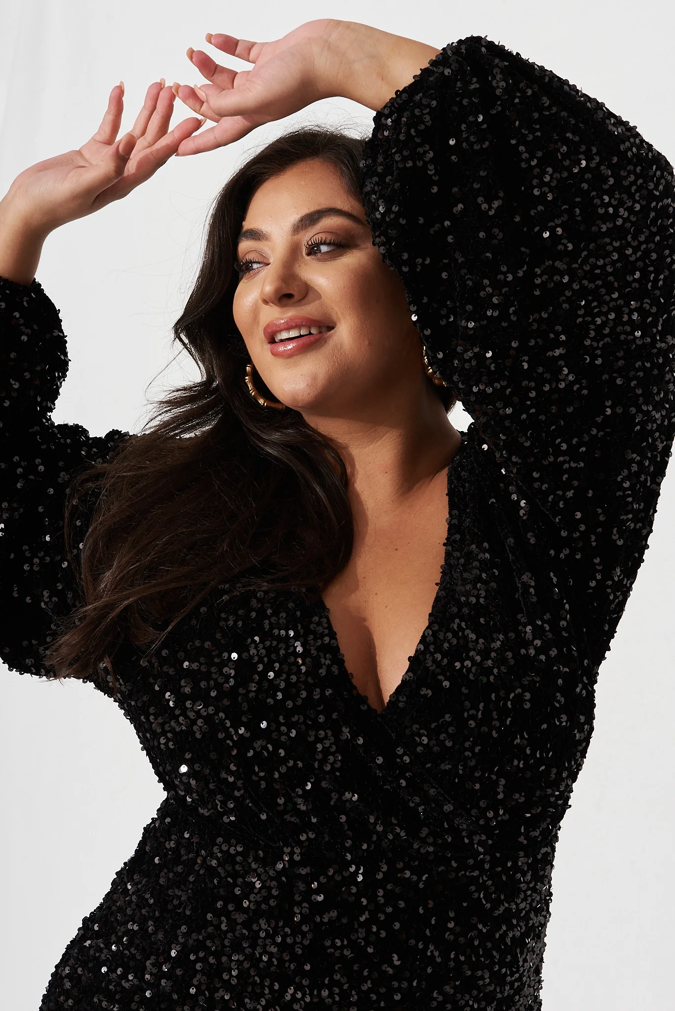 Sapphira Sequin Dress In Black - Image 12