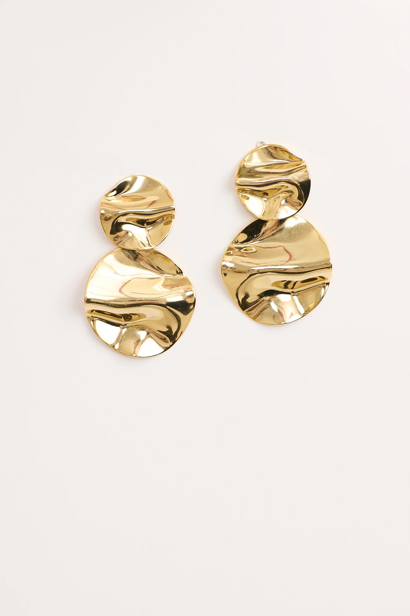 Sarai Drop Earrings in Gold Textured