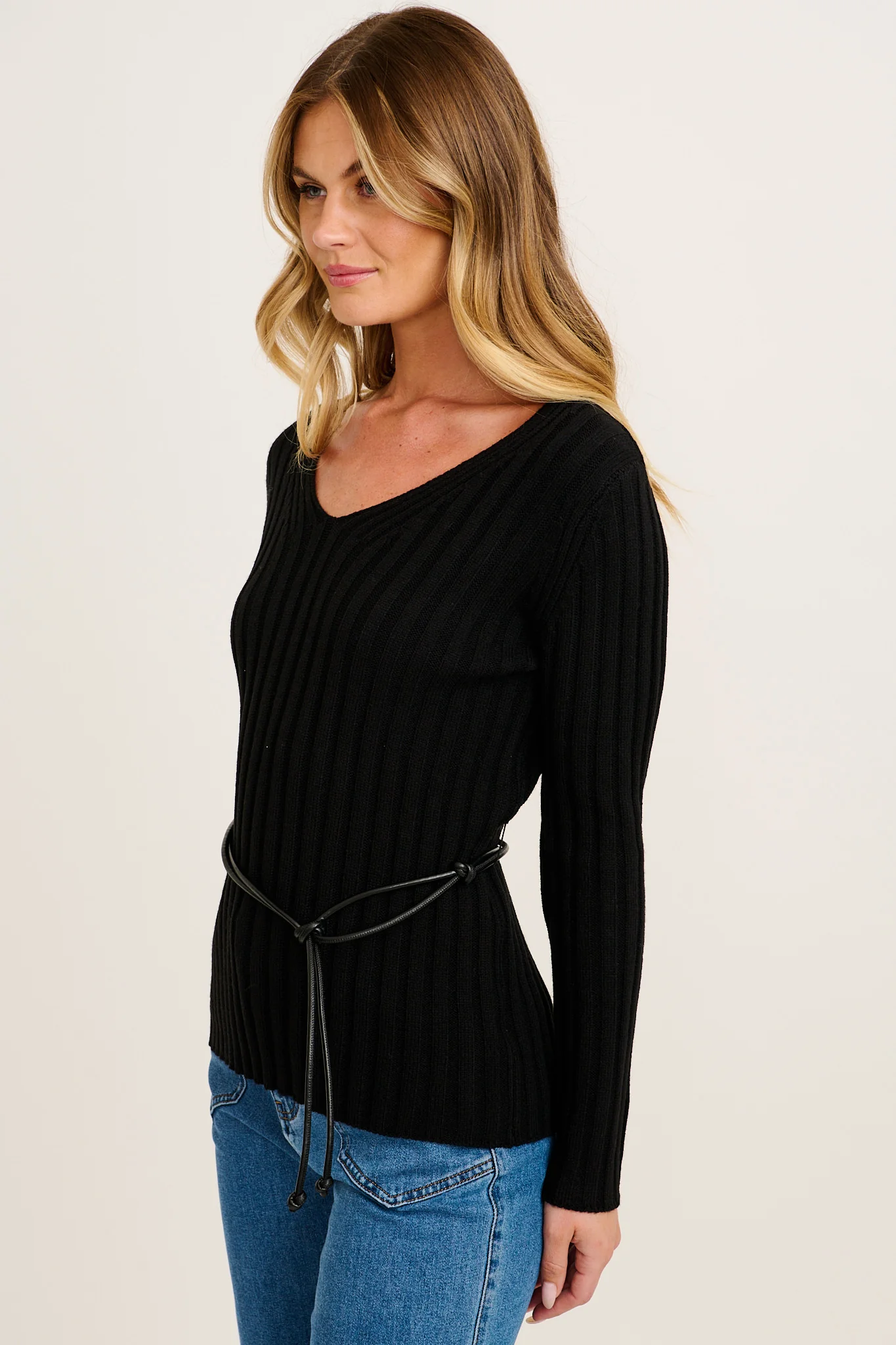 Sculpted Knit in Black - Image 2