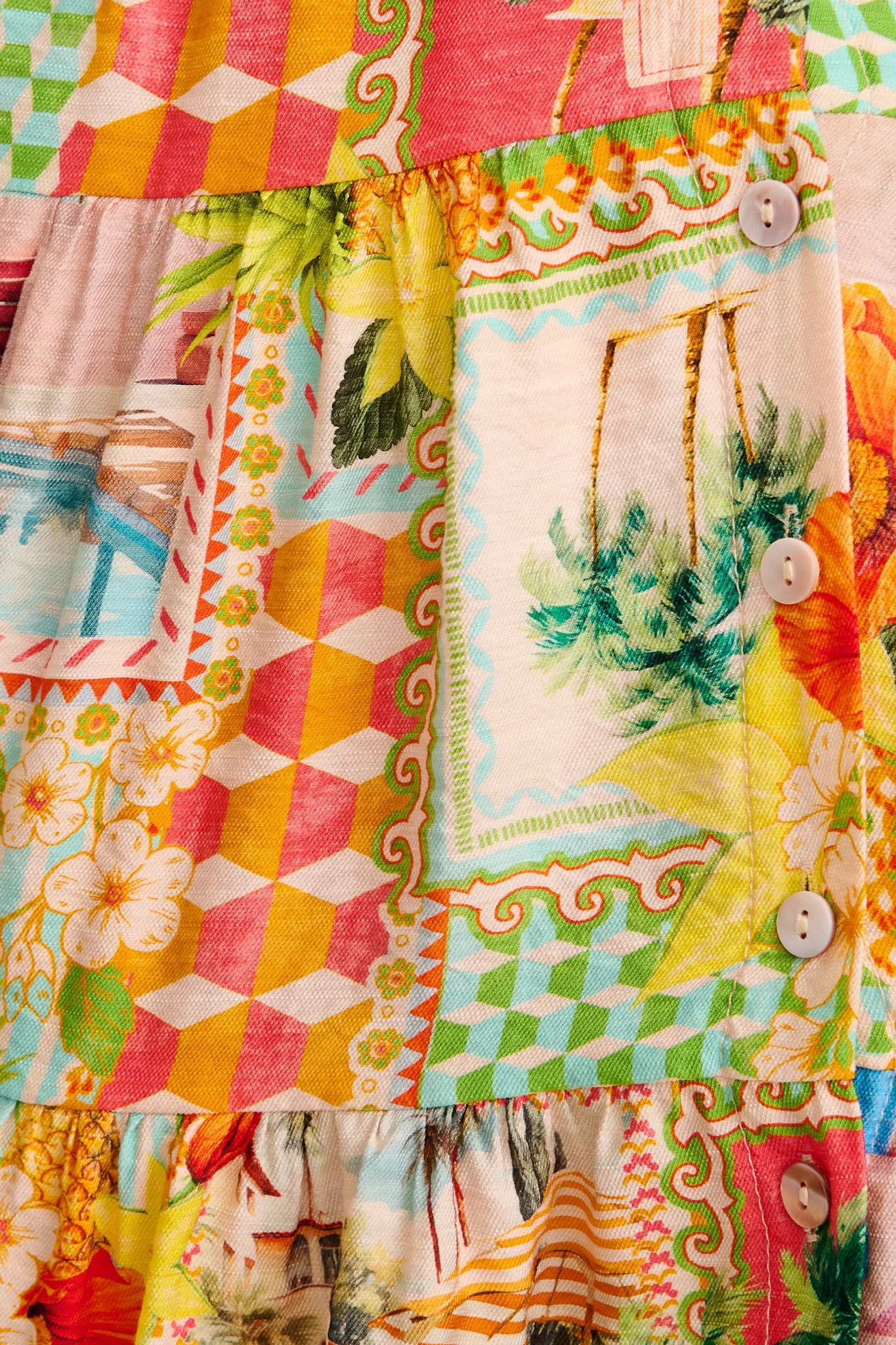 Seaside Vibe Dress in Multi Postcard Print - Image 9
