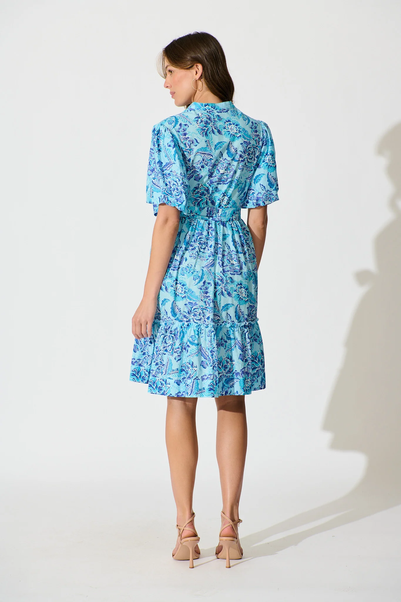 Seraya Dress in Blue Floral Cotton - Image 4