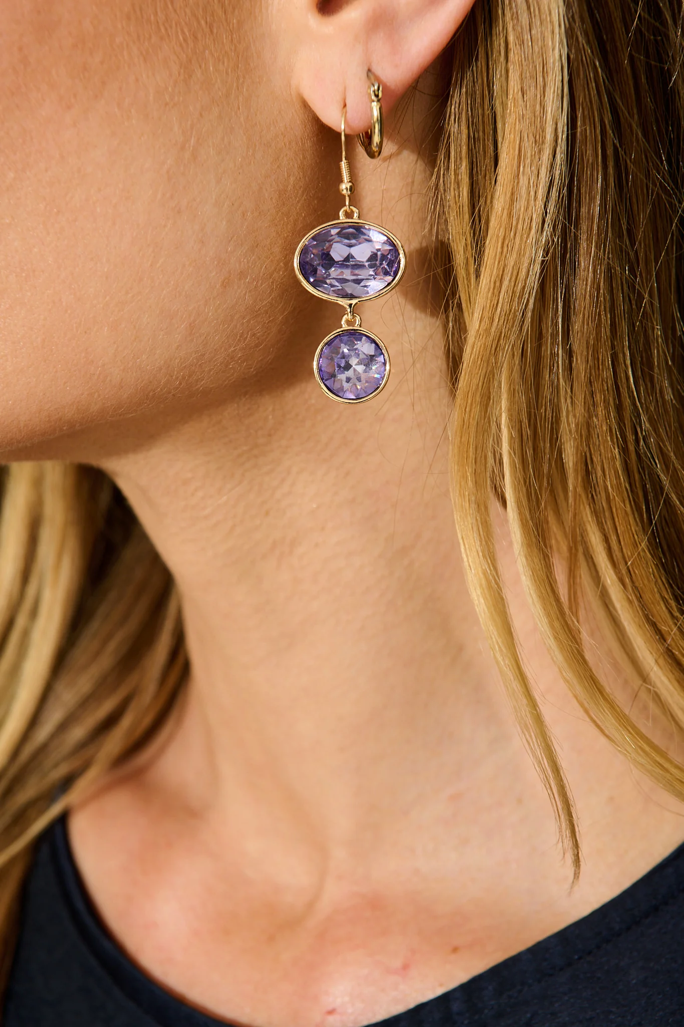 Shauna Drop Earring in Purple - Image 2