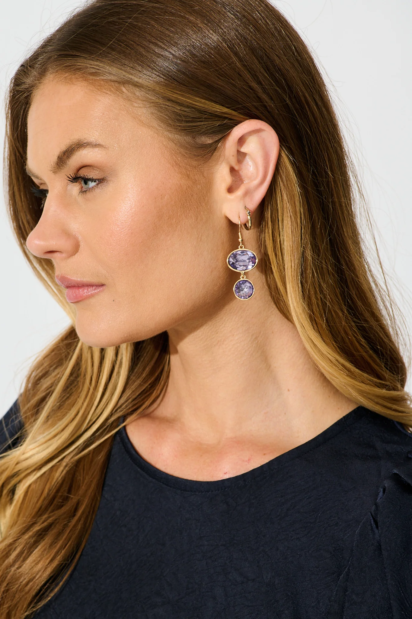 Shauna Drop Earring in Purple - Image 3