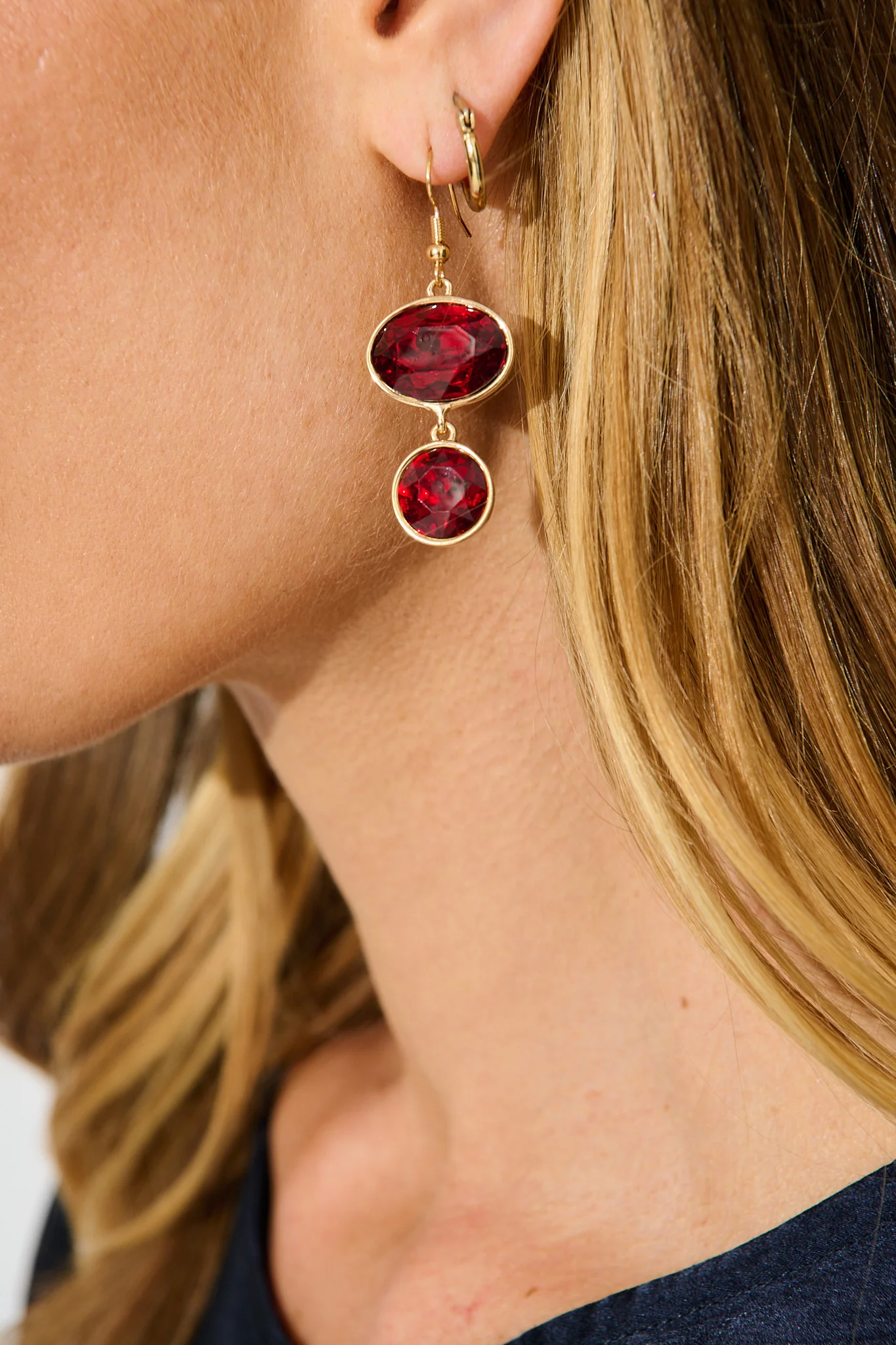 Shauna Drop Earring in Wine - Image 2