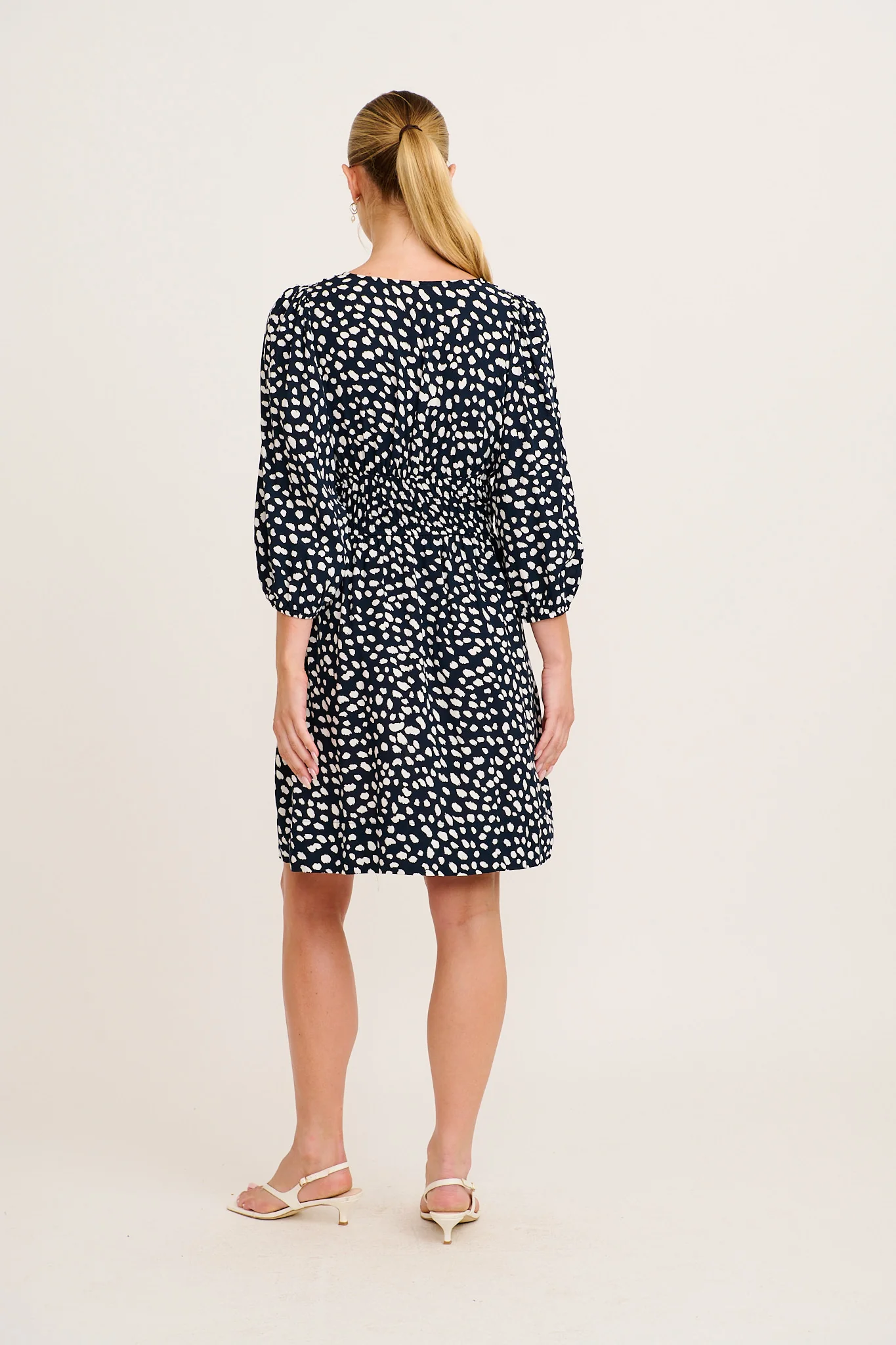 Shimmer Dress in Navy with White Speckle - Image 4