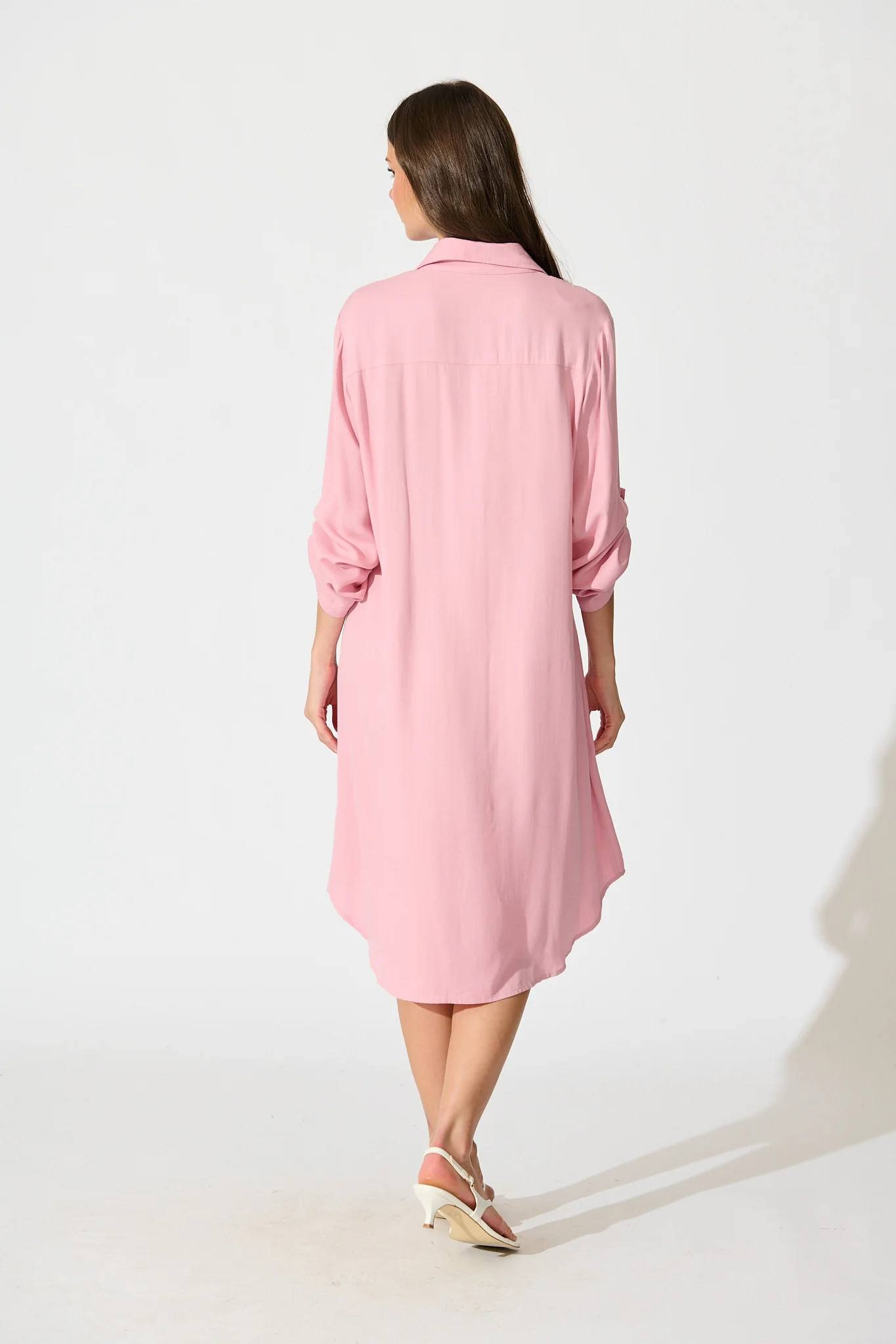 Silvena Midi Shirt Dress in Pink - Image 4