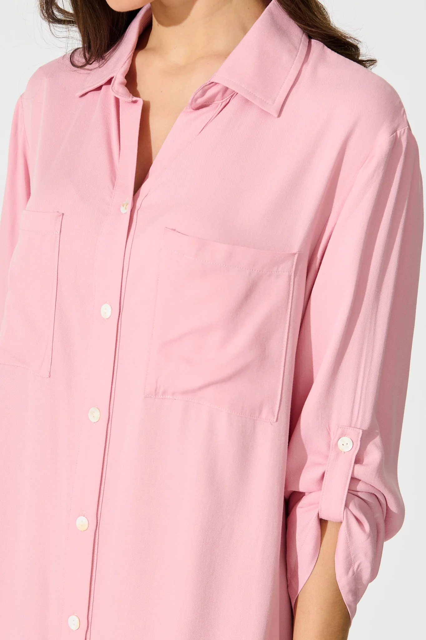 Silvena Midi Shirt Dress in Pink - Image 5