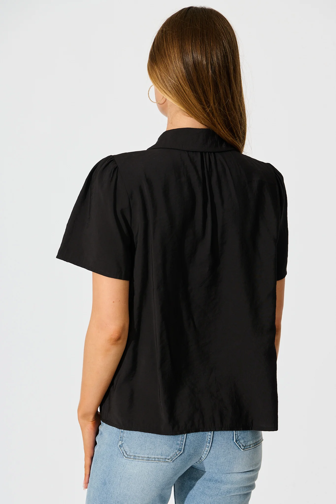 Simplicity in Lace Shirt in Black - Image 3