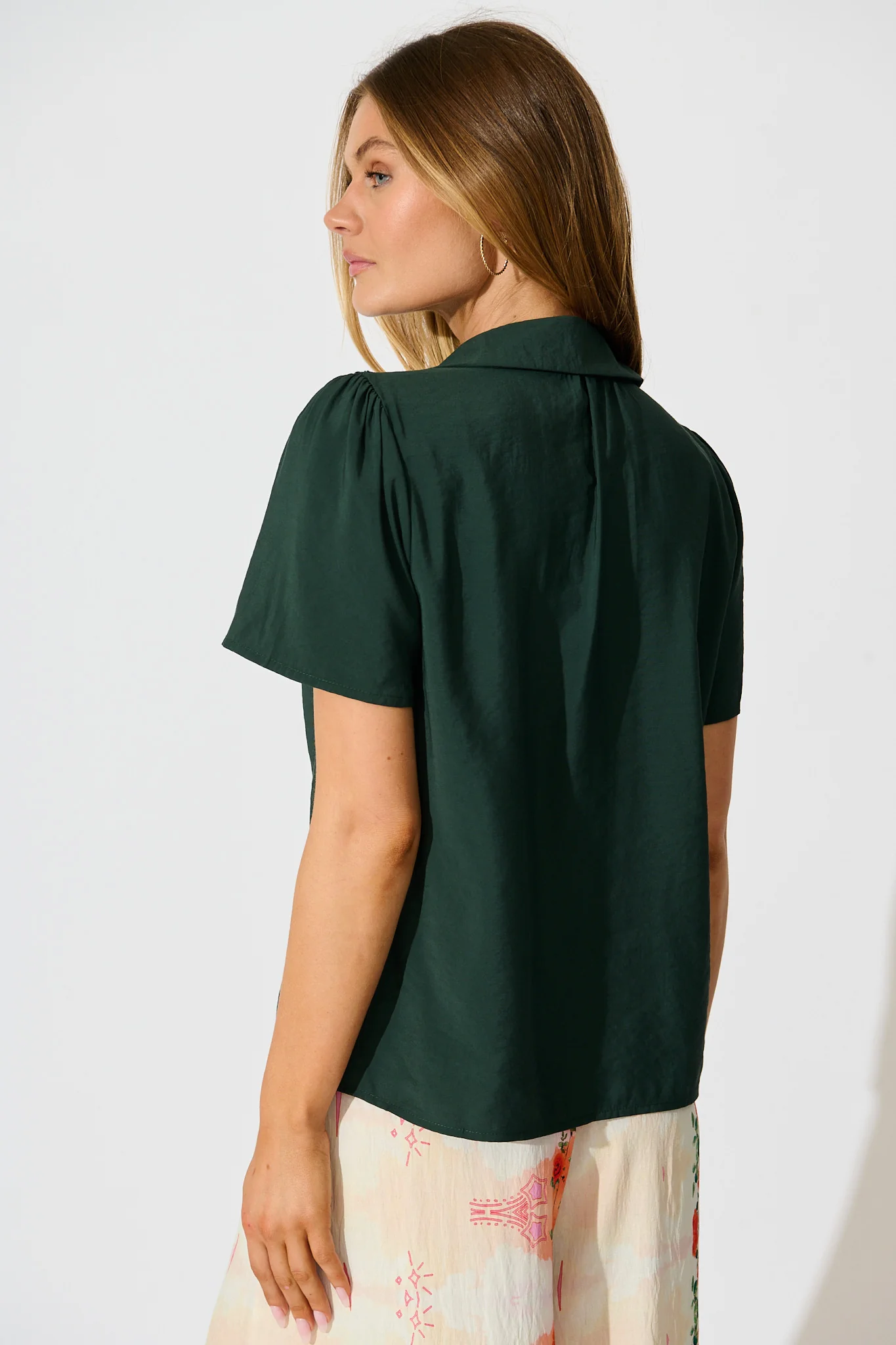 Simplicity in Lace Shirt in Emerald - Image 3