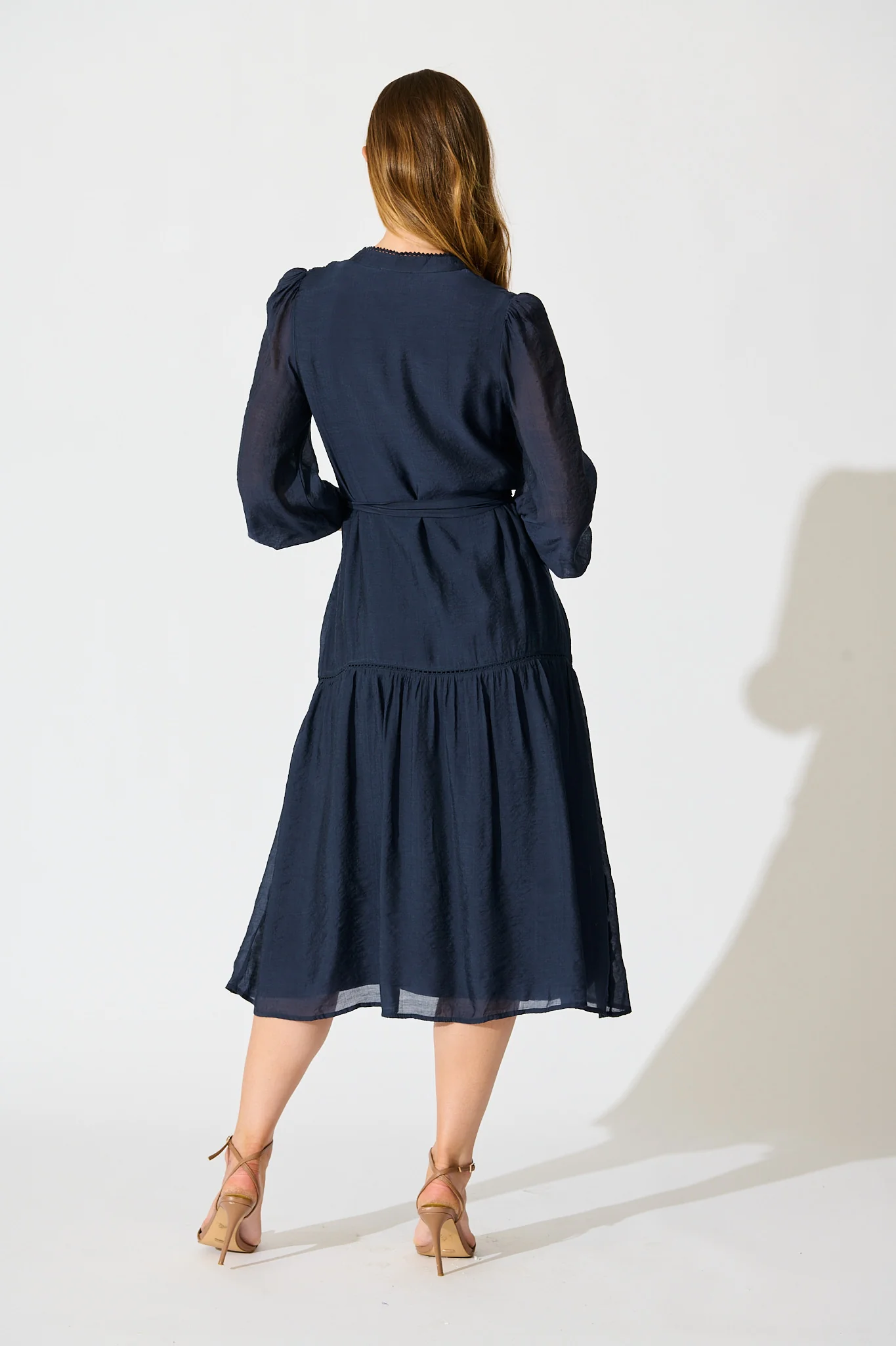 Sloane Midi Dress in Navy - Image 4