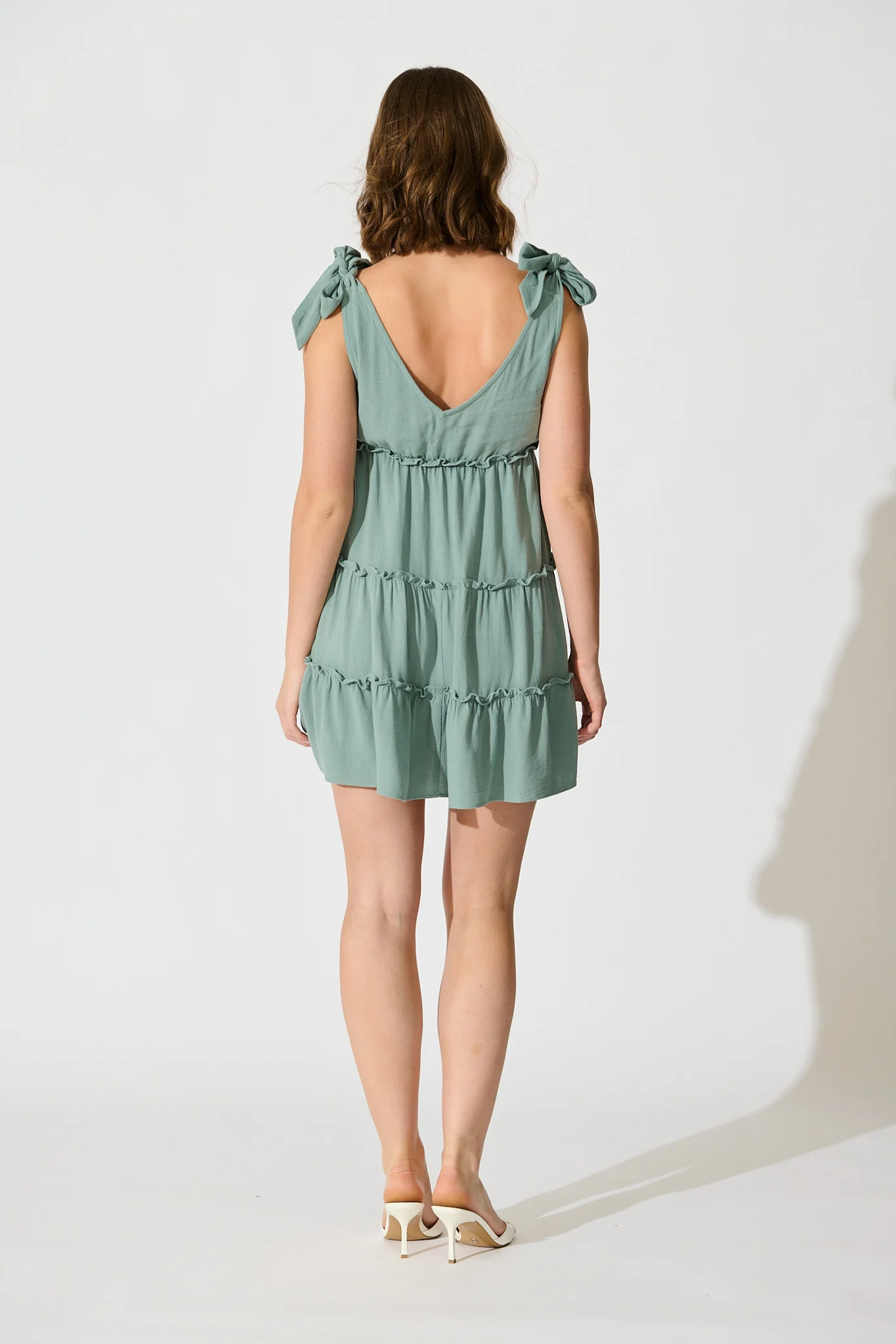 Sofiya Dress in Sage Linen Blend - Image 4