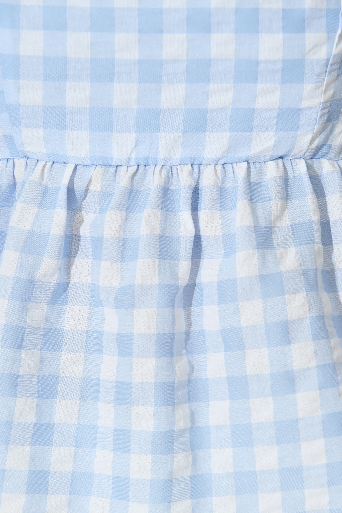 Sola Top in Blue Gingham Cotton Blend - Image 6