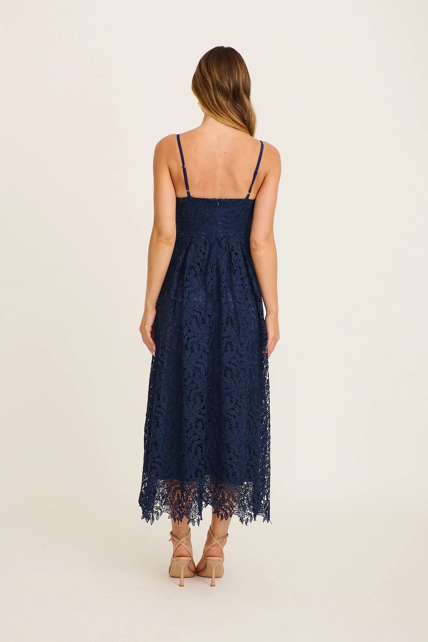 Something Special Maxi Lace Dress in Navy - Image 4