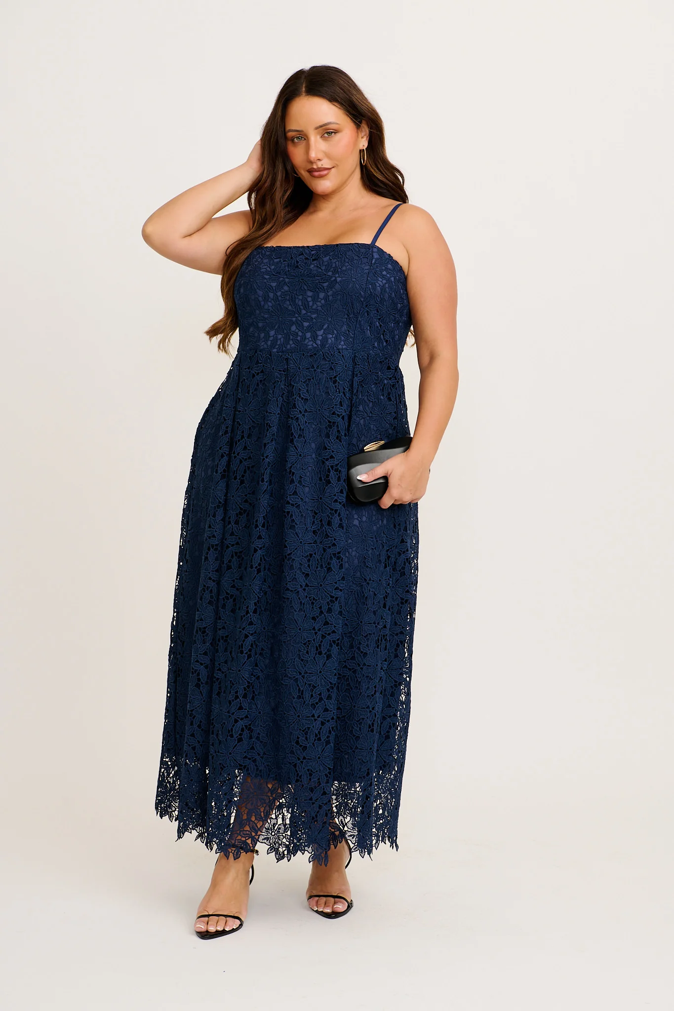 Something Special Maxi Lace Dress in Navy - Image 7