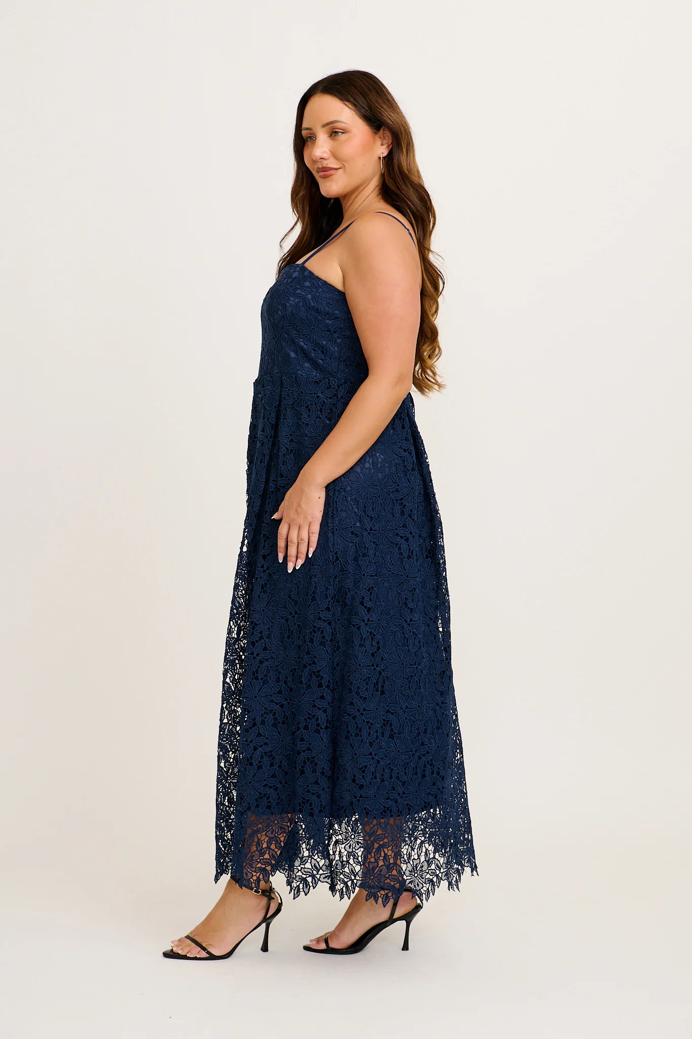 Something Special Maxi Lace Dress in Navy - Image 8