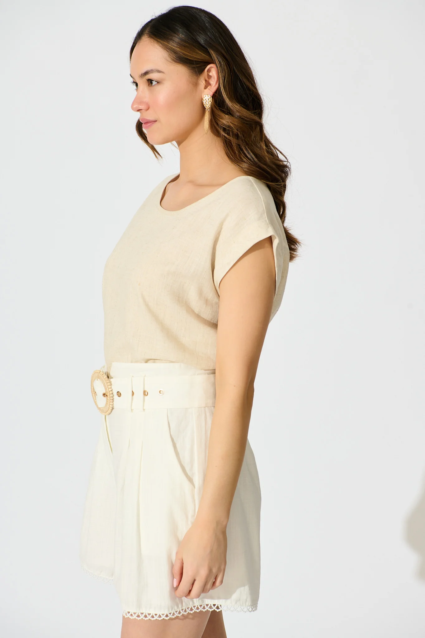 Sorrento Short in White Cotton - Image 2