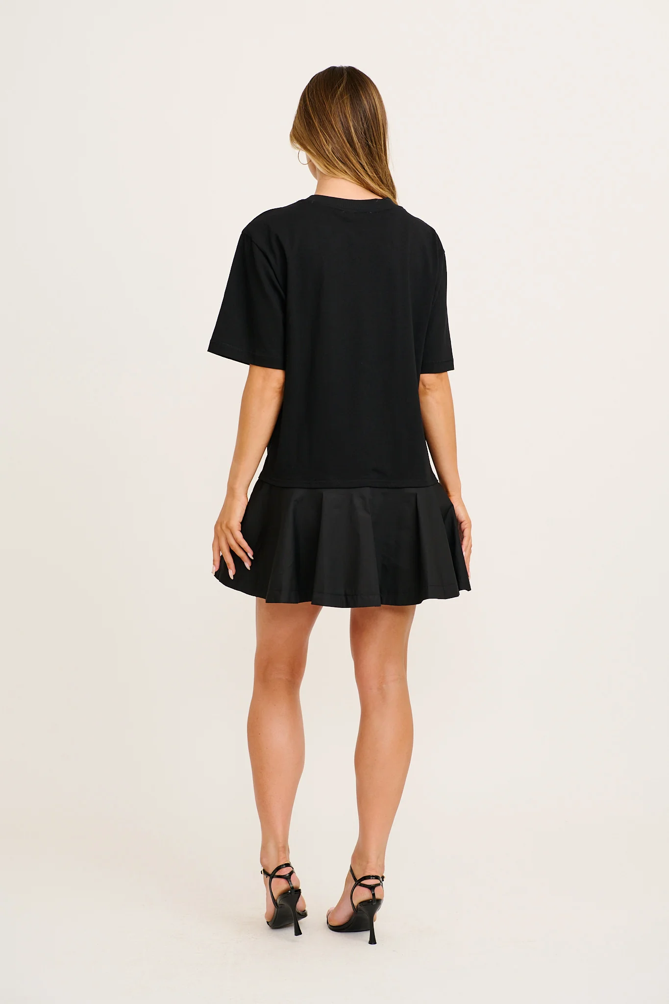 Staple T-Shirt Dress in Black Cotton - Image 4