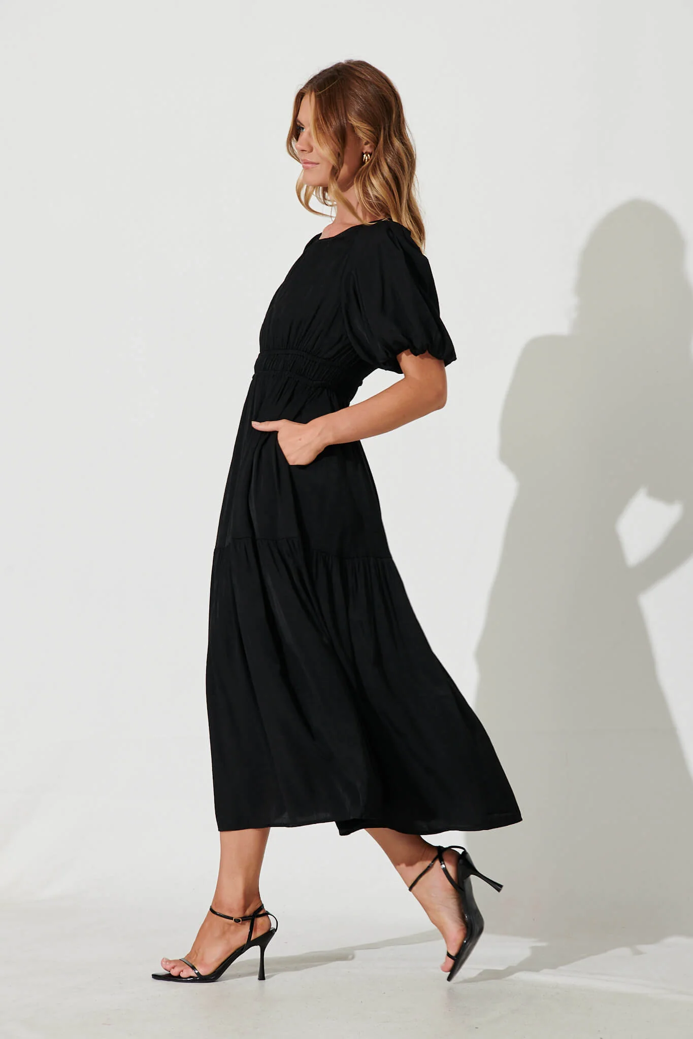 Stargazer Midi Dress In Black - Image 3