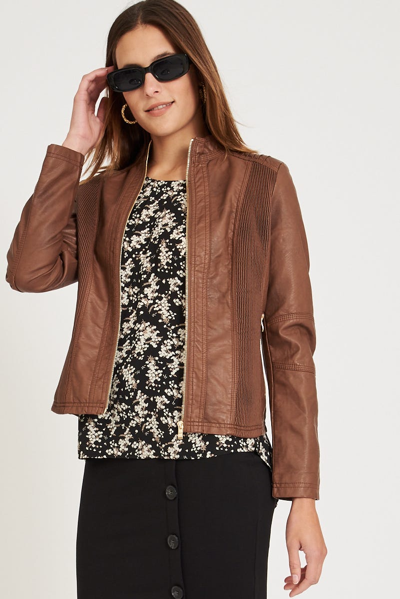 Stefany Jacket In Tan - Image 3
