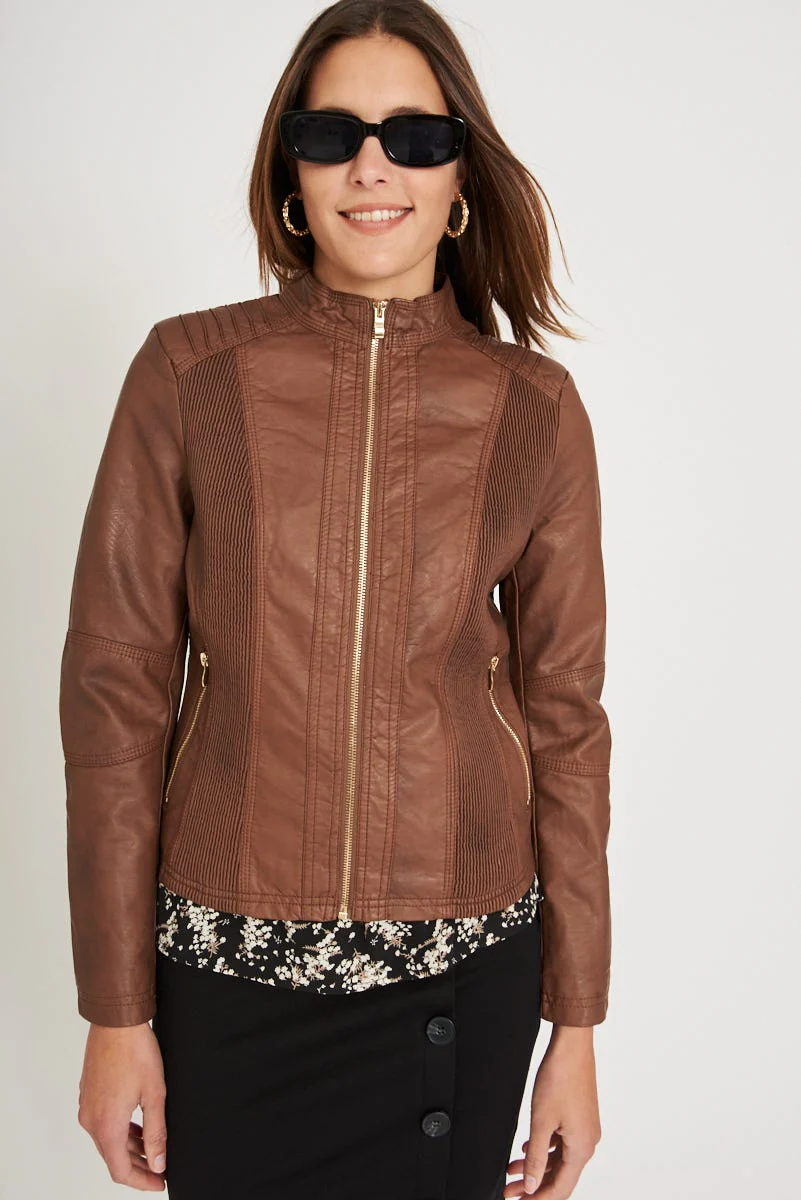 Stefany Jacket In Tan - Image 6