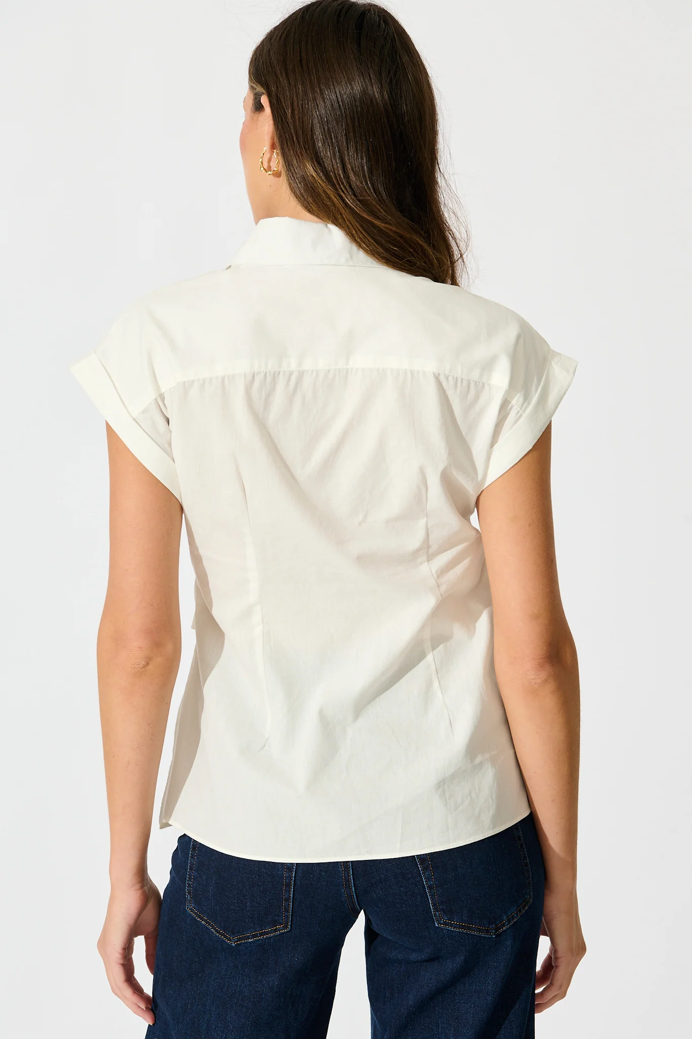 Structured Grace Top in White Cotton - Image 3