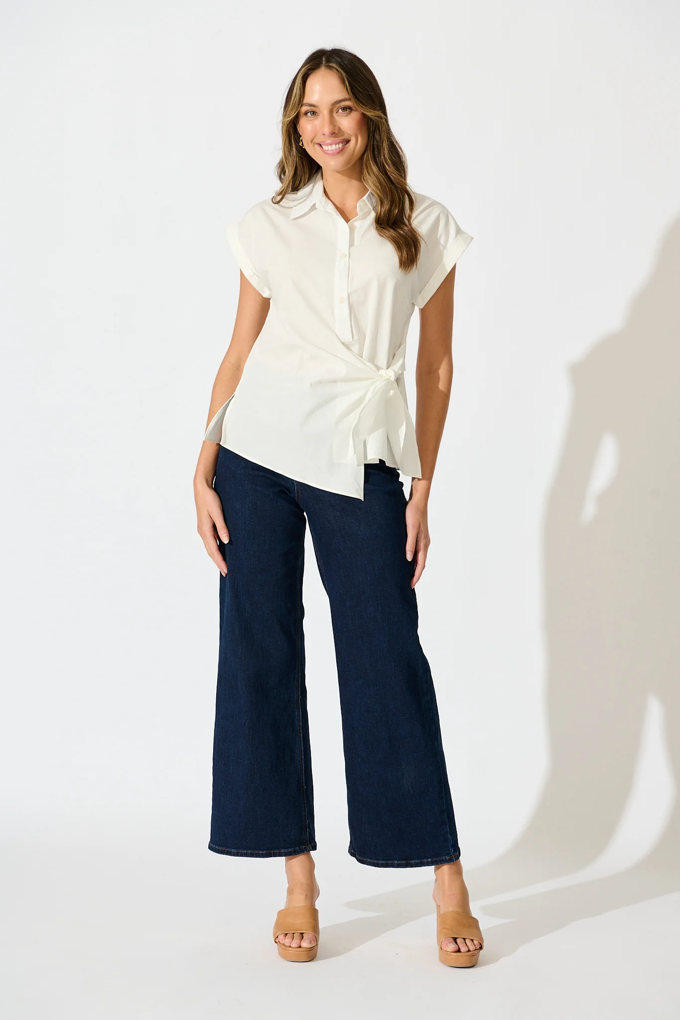 Structured Grace Top in White Cotton - Image 4