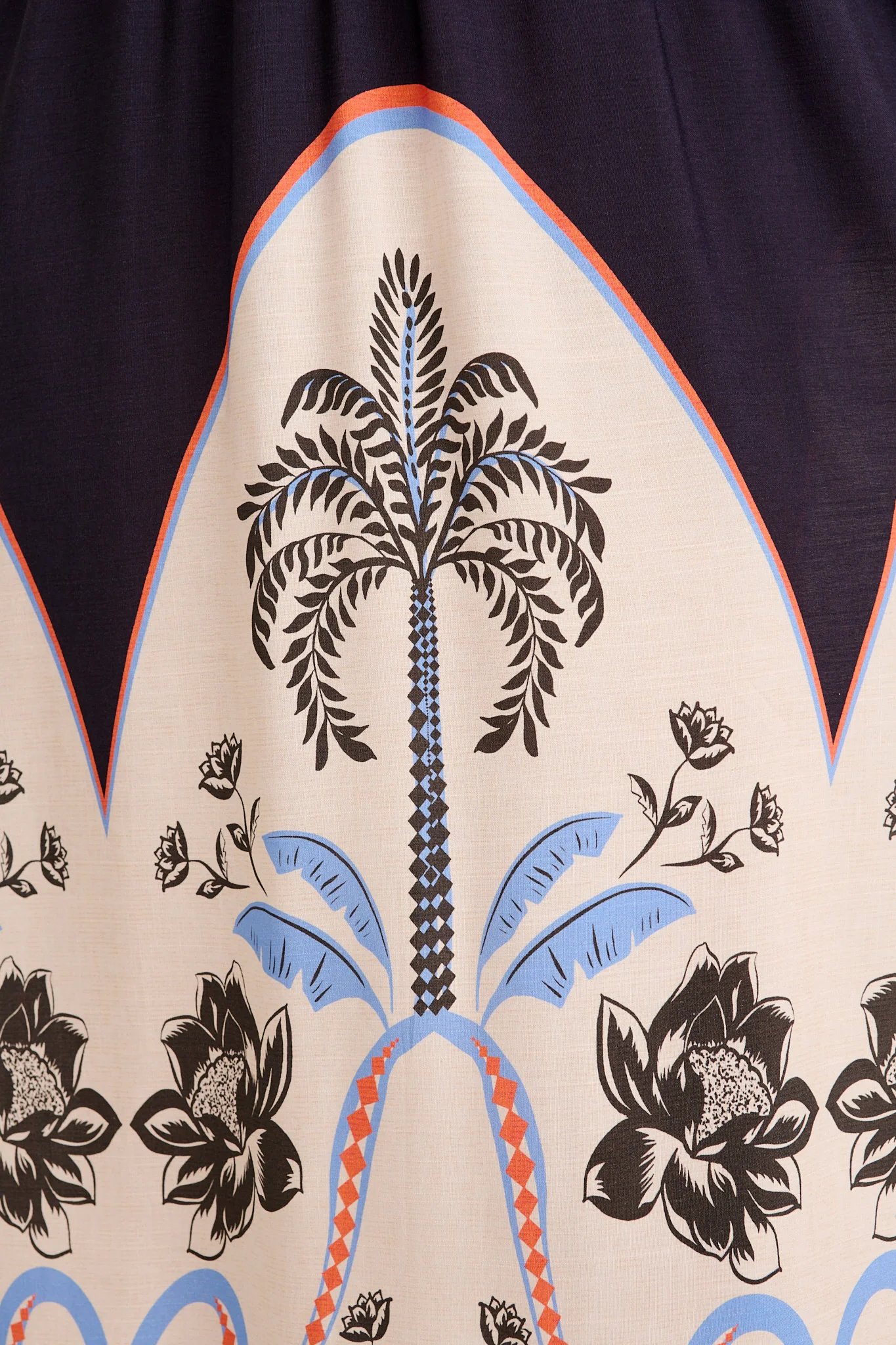 Summer Nights Maxi Dress in Navy with Palm Tree Print - Image 6