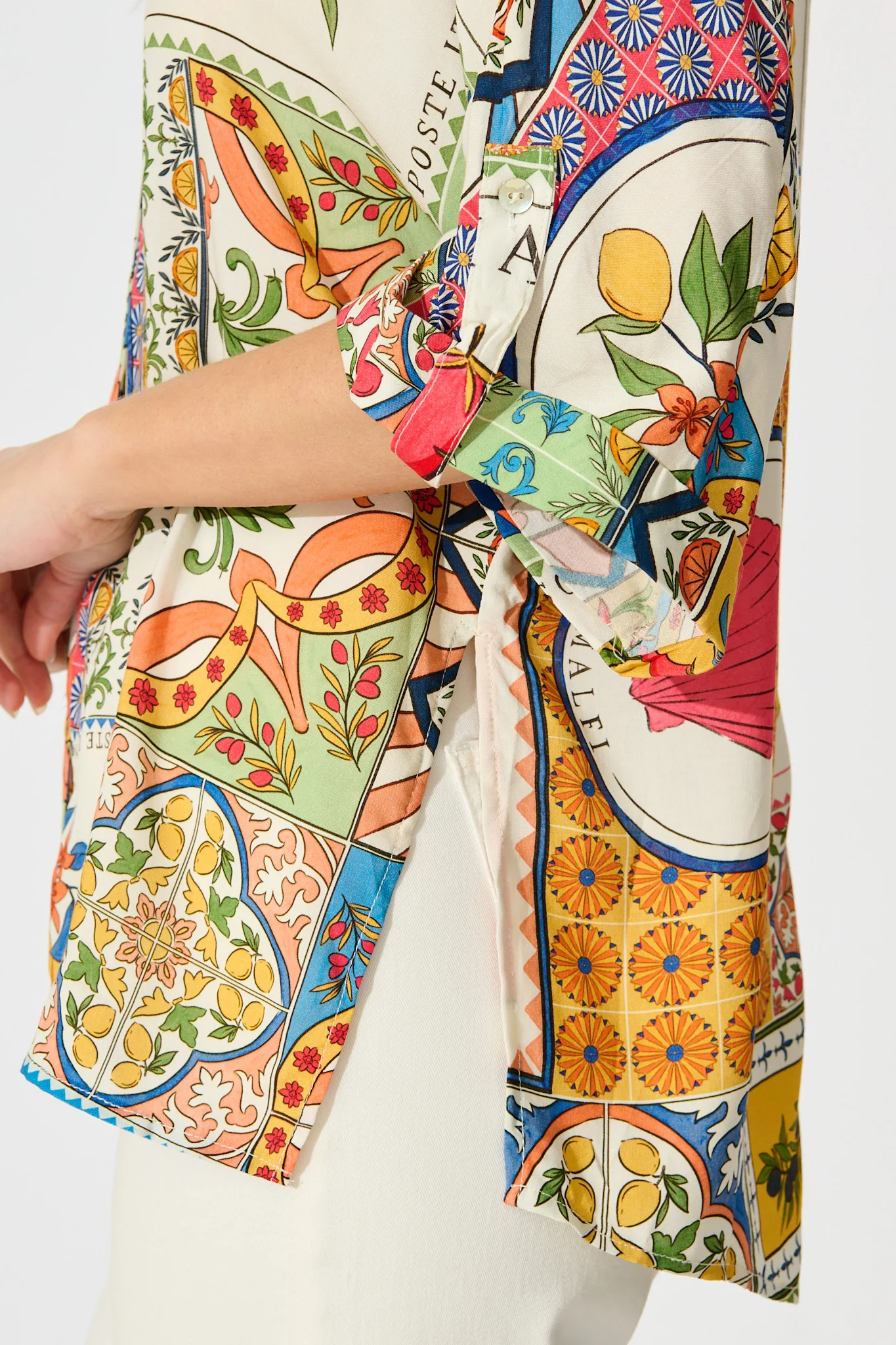 Sundial Shirt in Multi Tile Print - Image 12