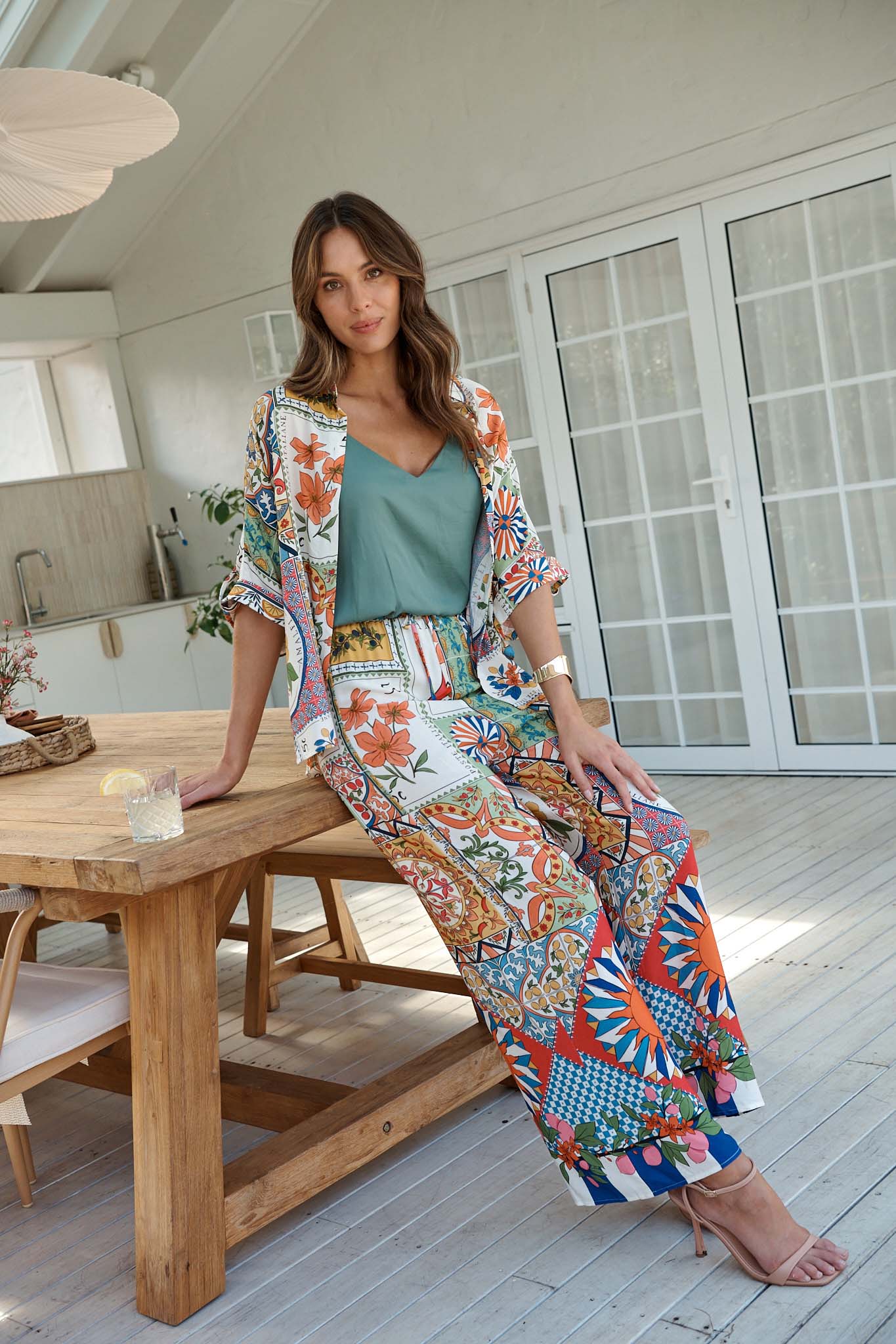 Sundial Shirt in Multi Tile Print - Image 2