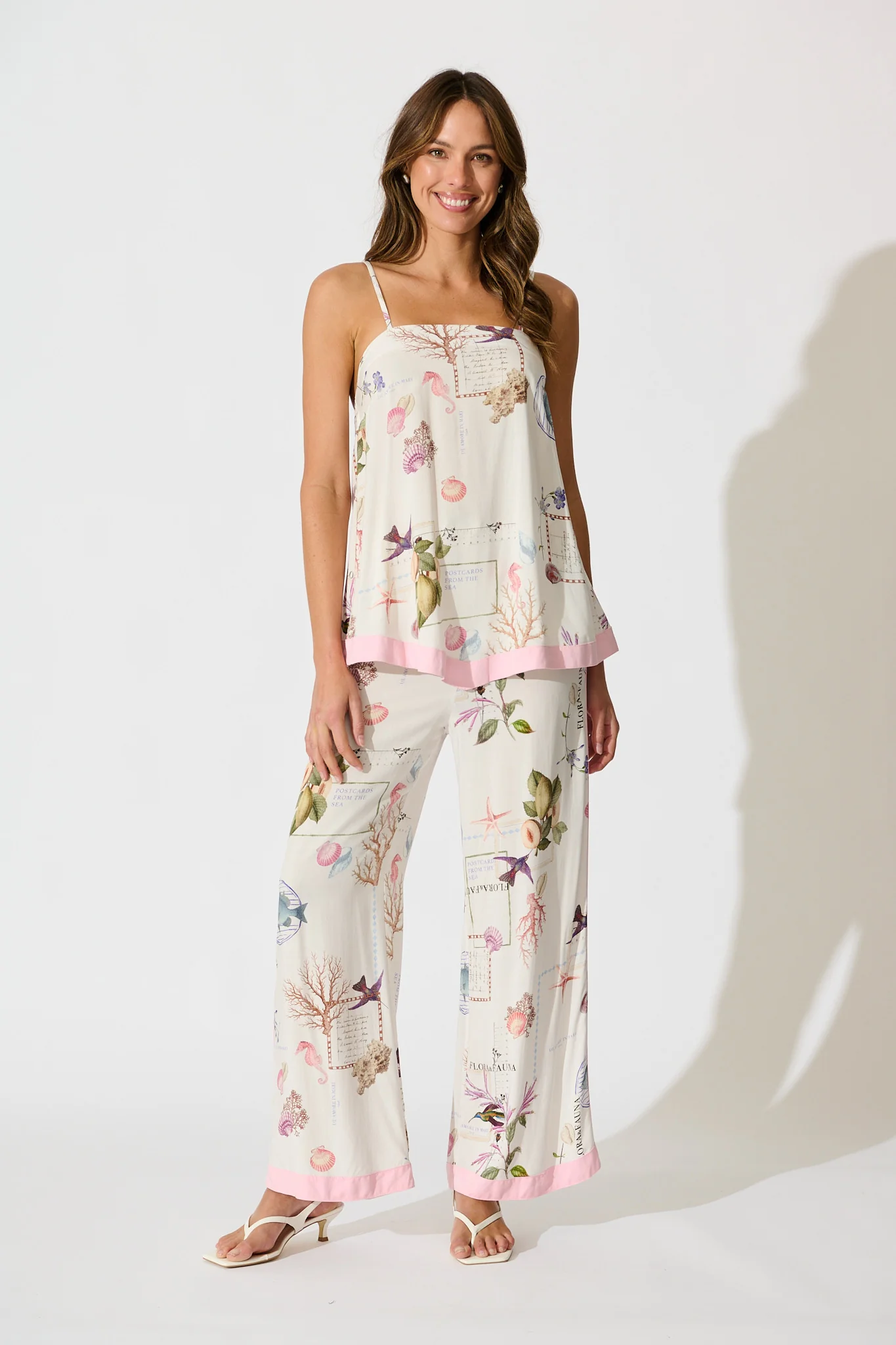 Sunkissed Shells Cami Top in White with Multi Shell - Image 5