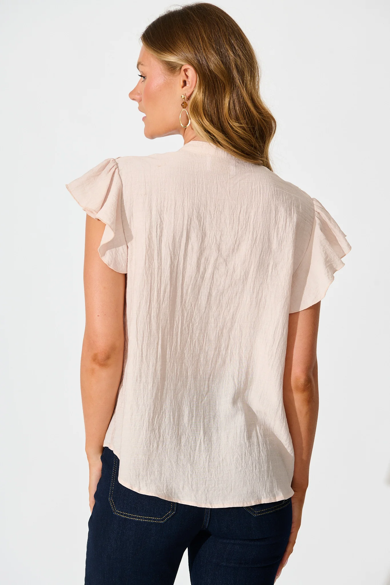 Sweetheart Shirt in Light Pink Cotton Blend - Image 3