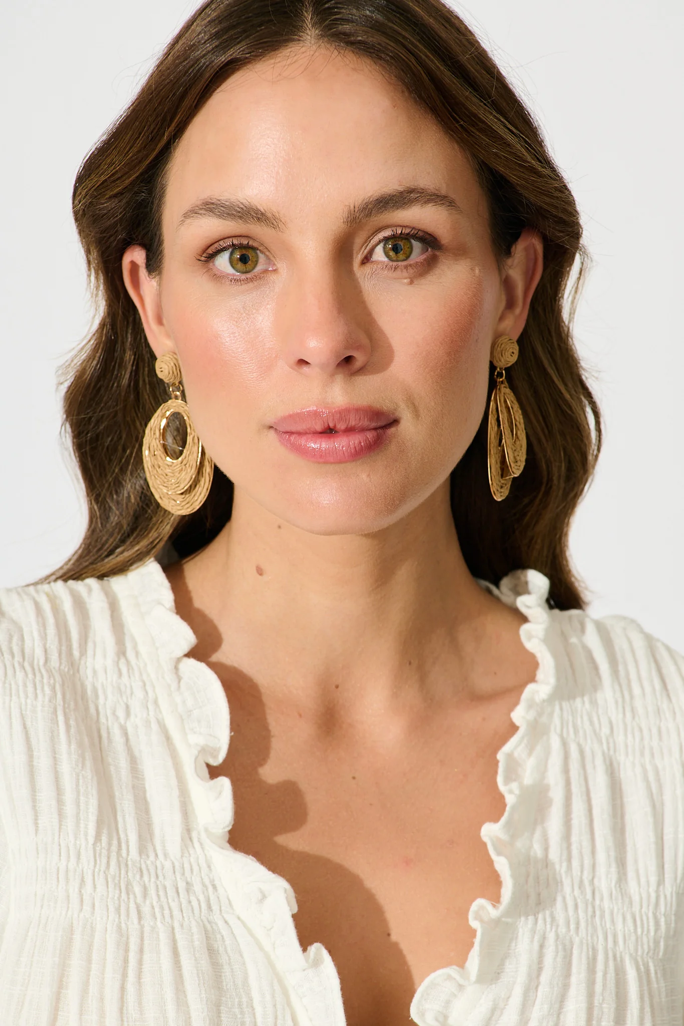 Tahlia Drop Earrings in Natural Raffia - Image 4