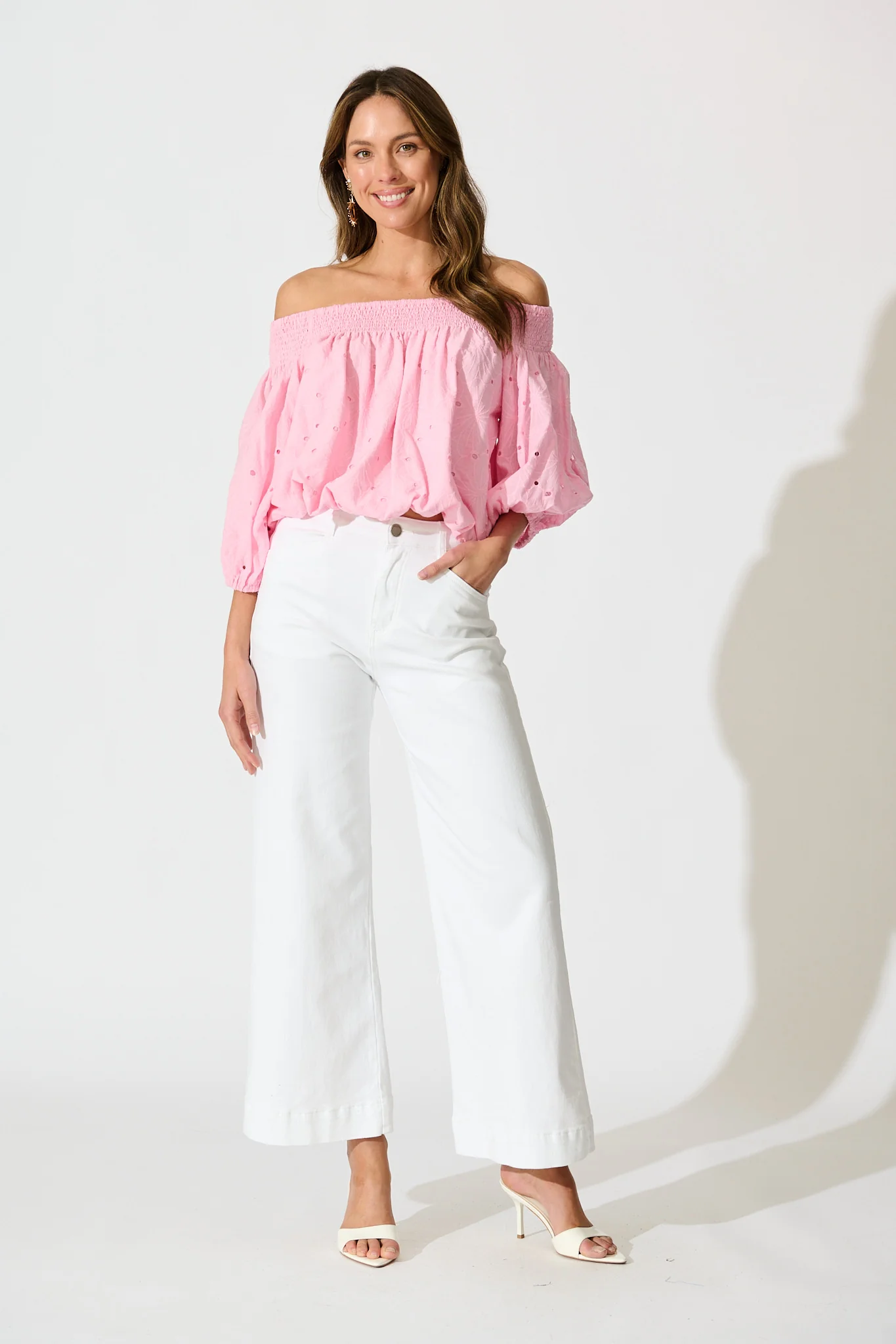 Tahlie Top in Pink Broderie Cotton - Image 4