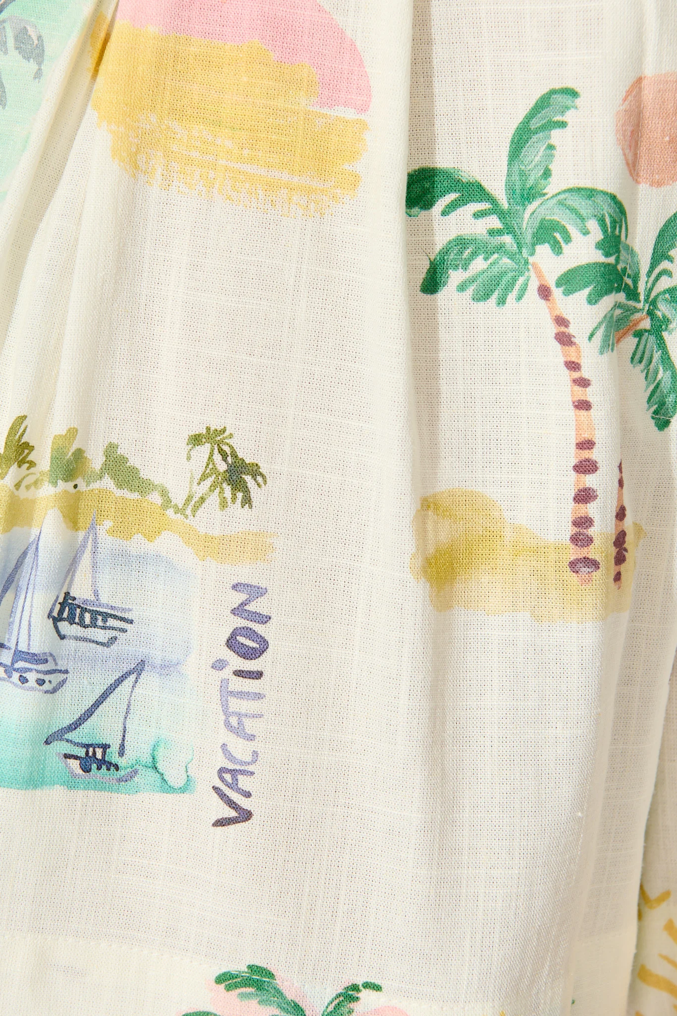 Tatem Short in Cream with Multi Summer Linen Blend - Image 6