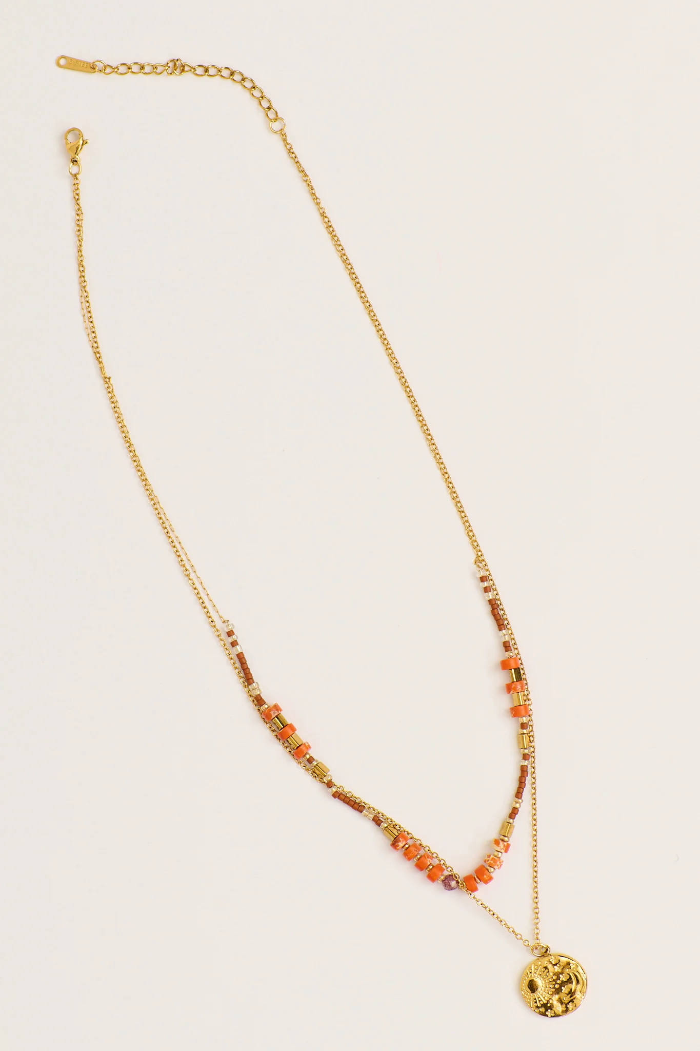 Tati 18K Layered Necklace in Gold with Multi Resin
