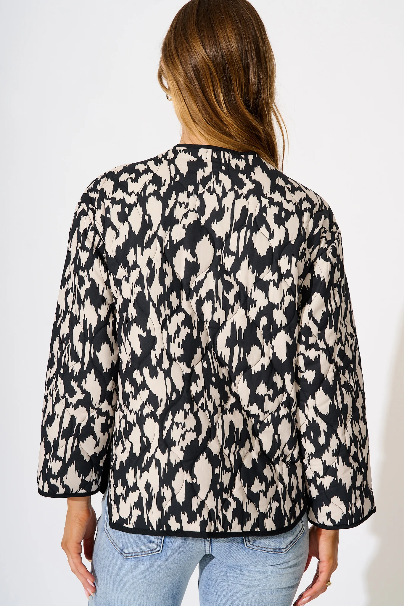 Tavana Jacket in Black and White Print - Image 2