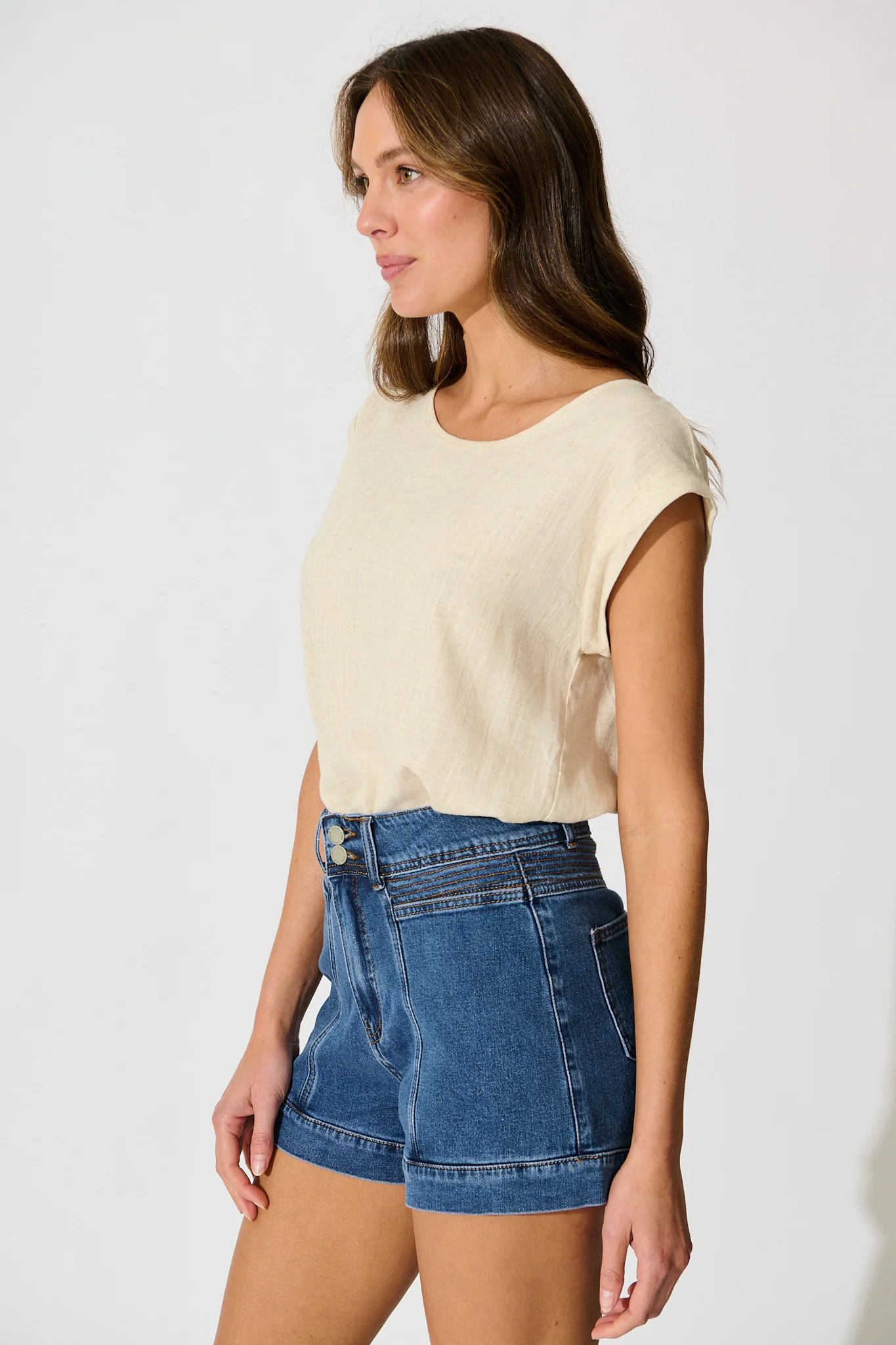 Tiarna Denim Short in Dark Blue Wash - Image 3