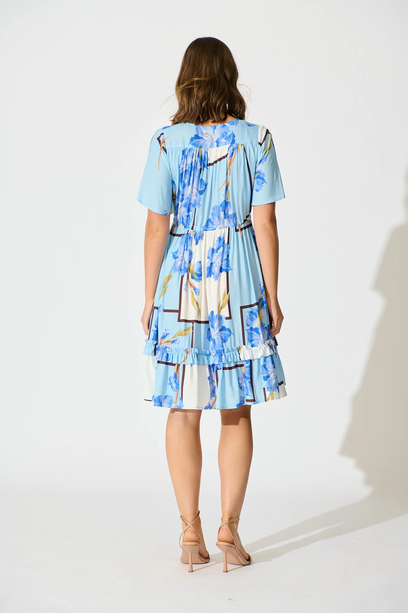 Tiley Dress in Blue Floral Print - Image 4