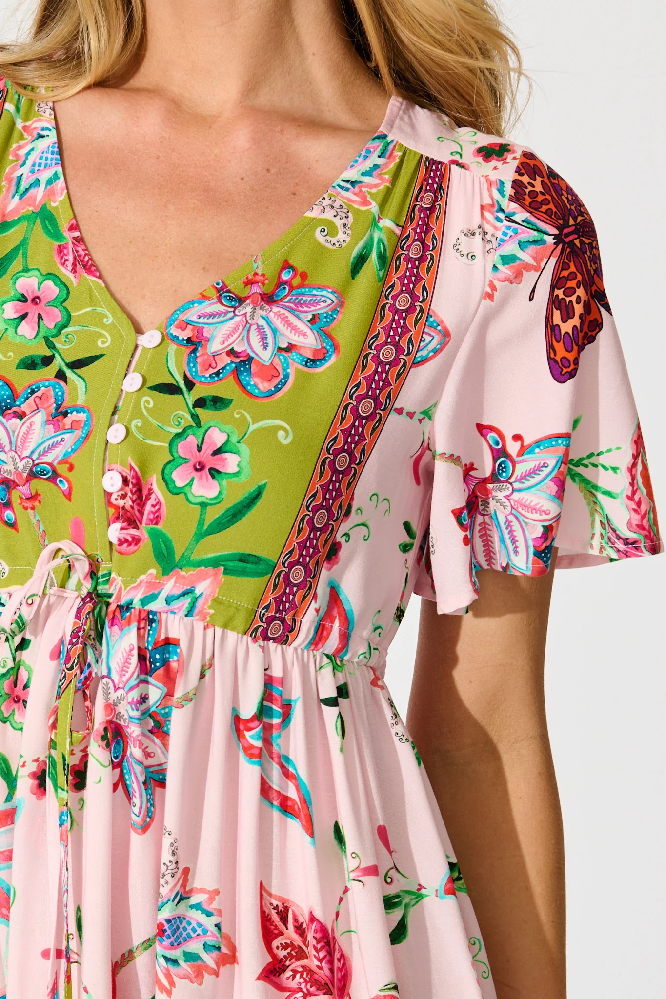 Tiley Dress in Pink Multi Boho Print - Image 5