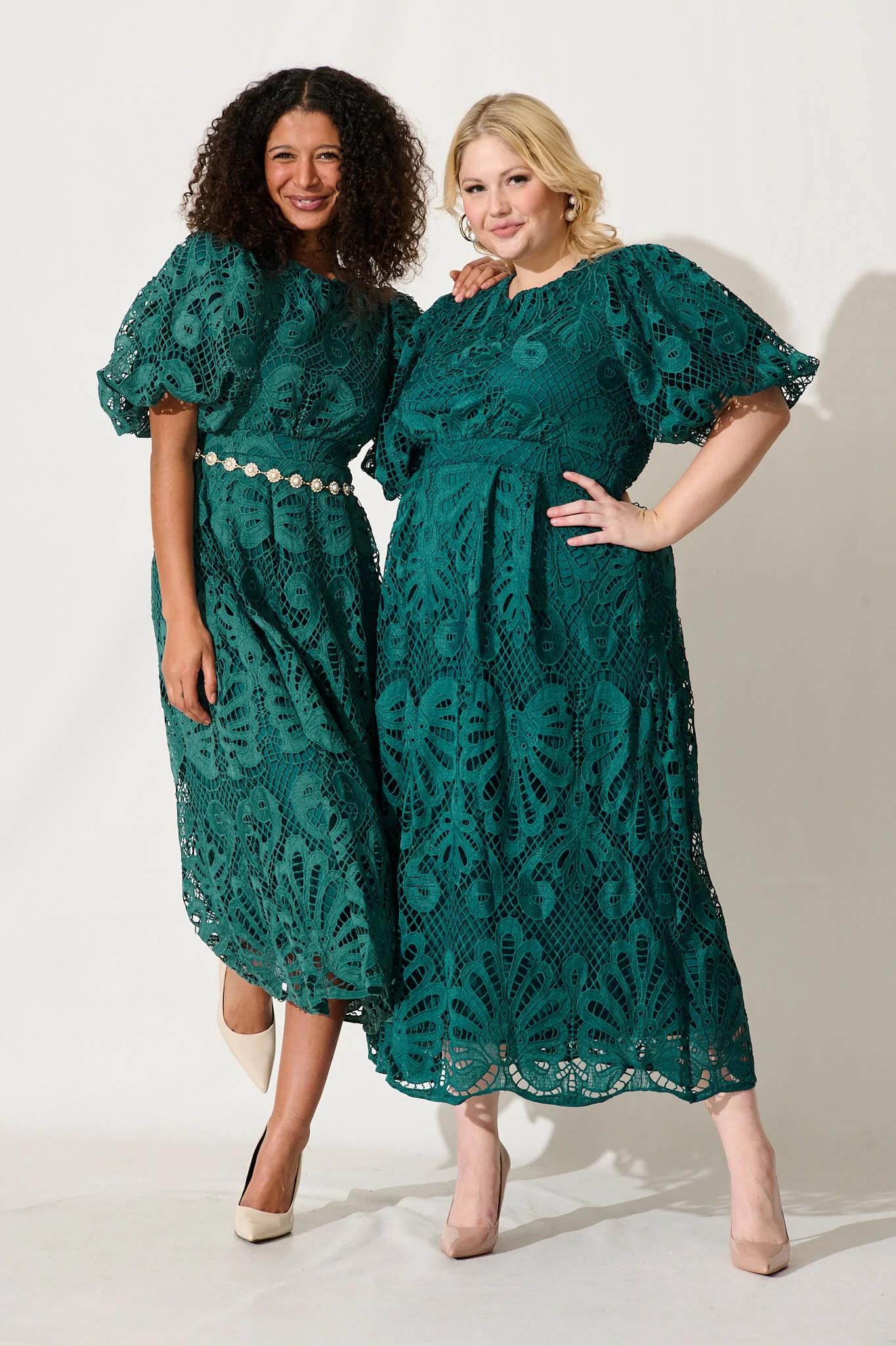 Tillie Lace Maxi Dress In Emerald - Image 7