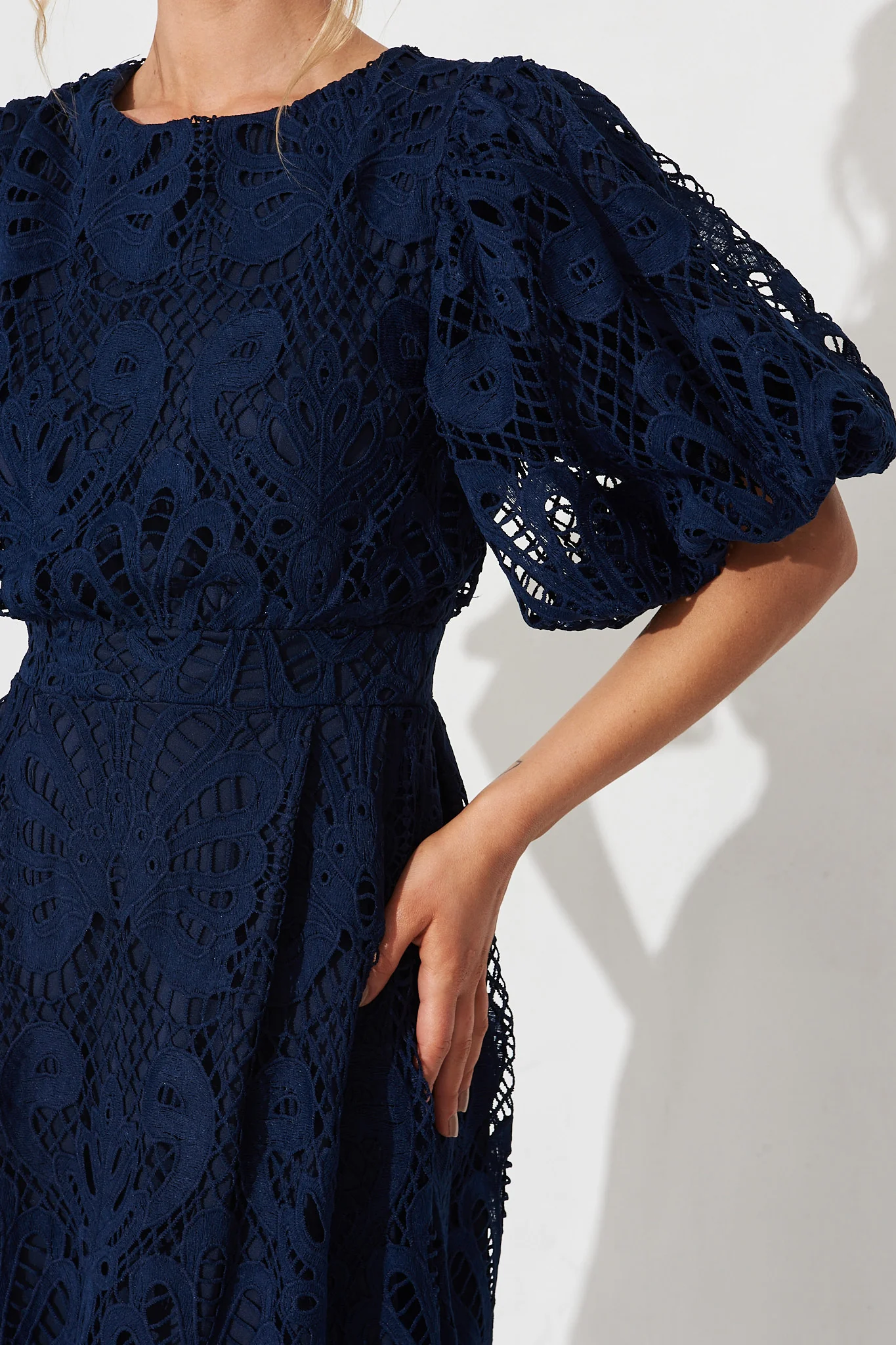 Tillie Lace Maxi Dress In Navy - Image 9